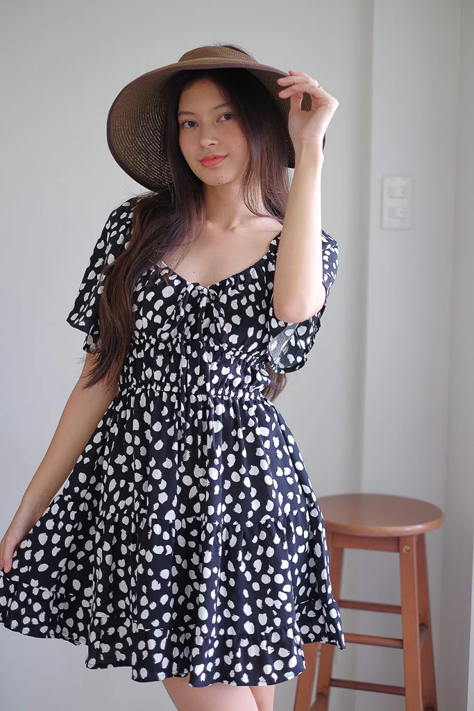 Alliyah mini dress - black printed - Image 3