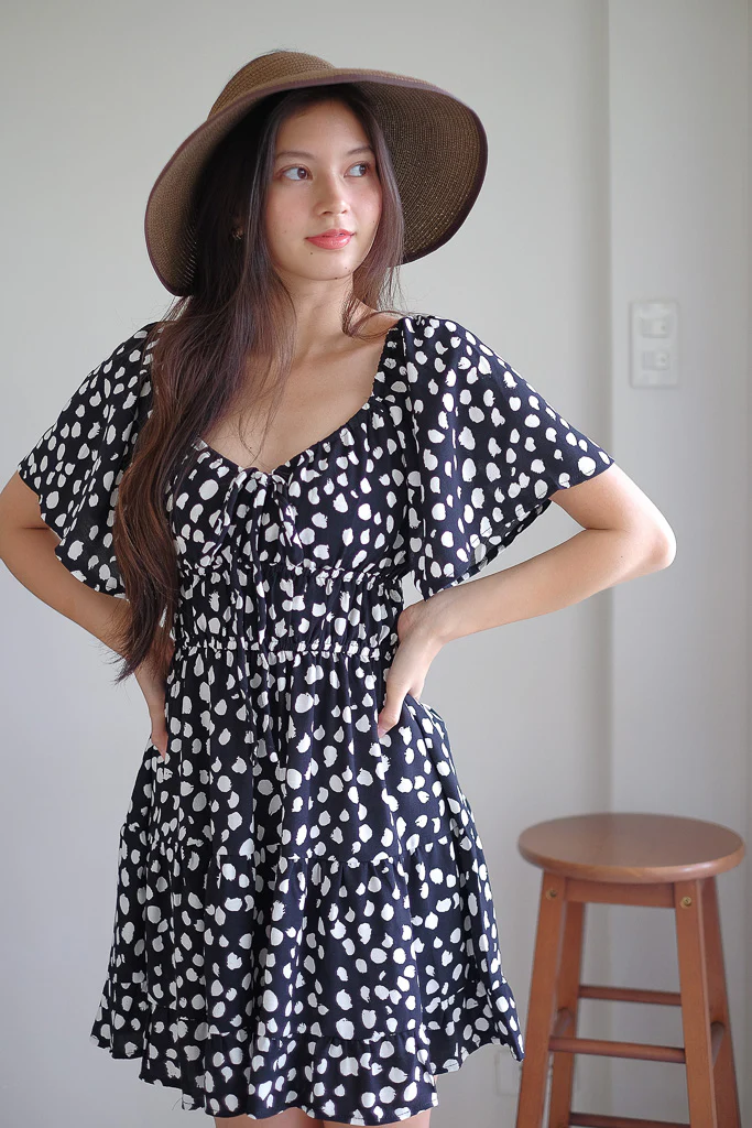 Alliyah mini dress - black printed - Image 4