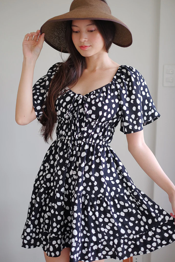 Alliyah mini dress - black printed - Image 5