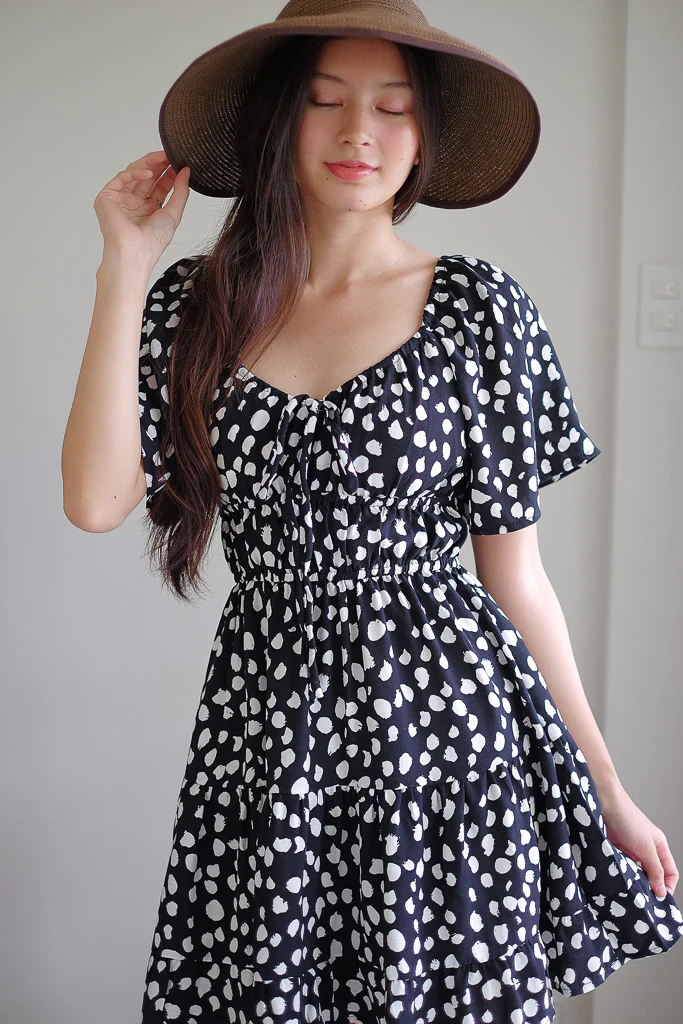 Alliyah mini dress - black printed - Image 6