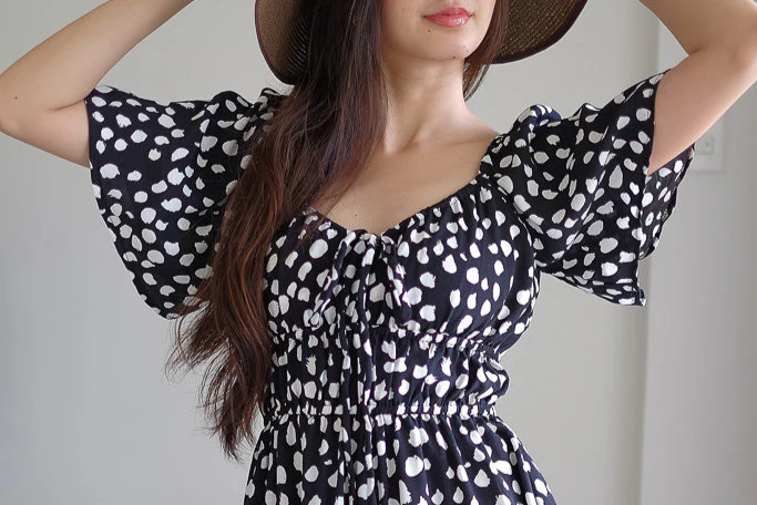 Alliyah mini dress - black printed - Image 7