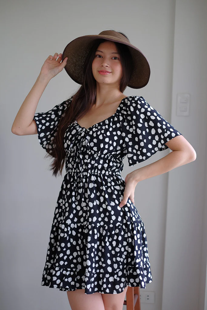 Alliyah mini dress - black printed - Image 8