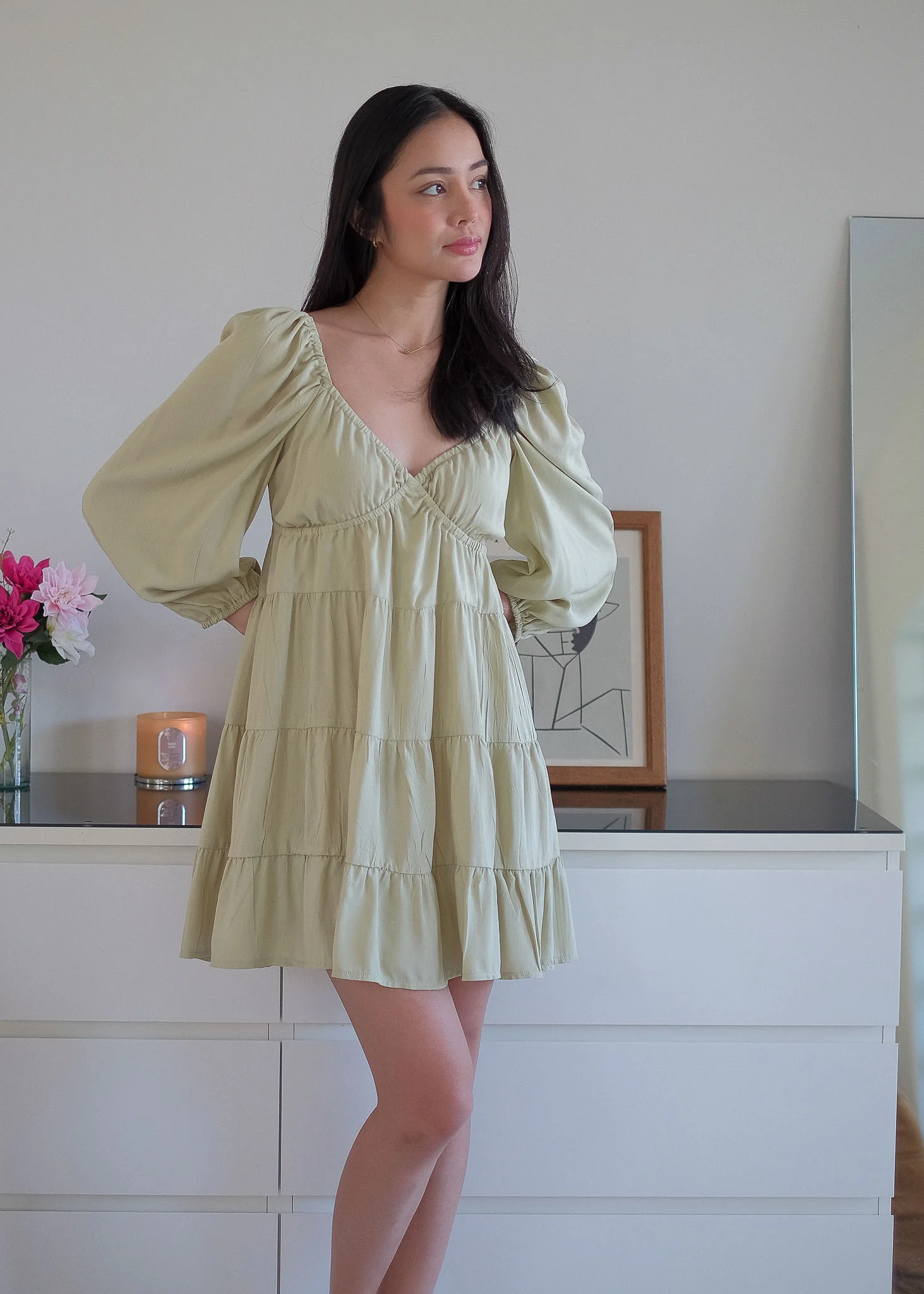 Caroline baby doll dress - apple green - Image 3