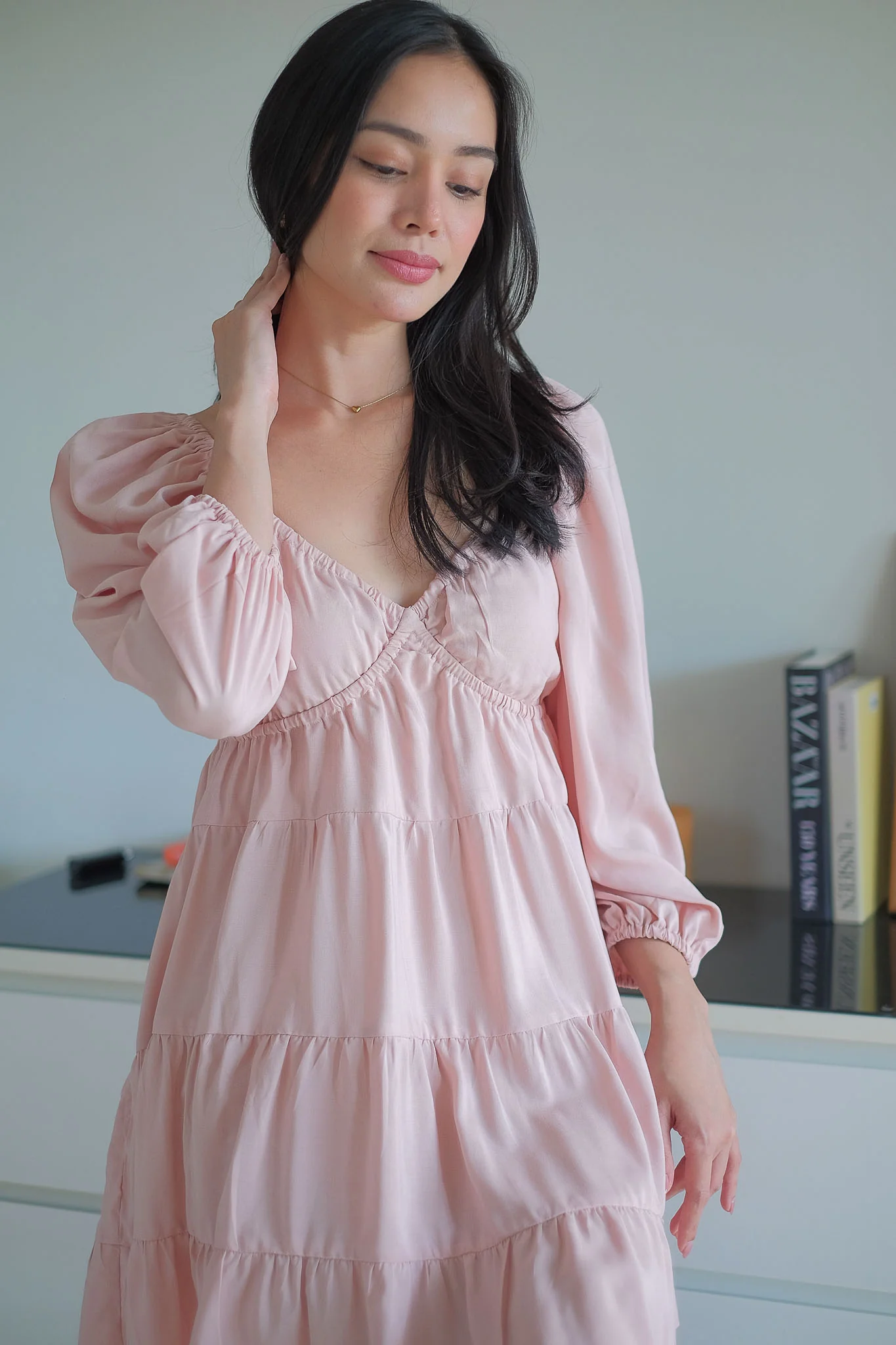 Caroline baby doll dress - blush pink - Image 4