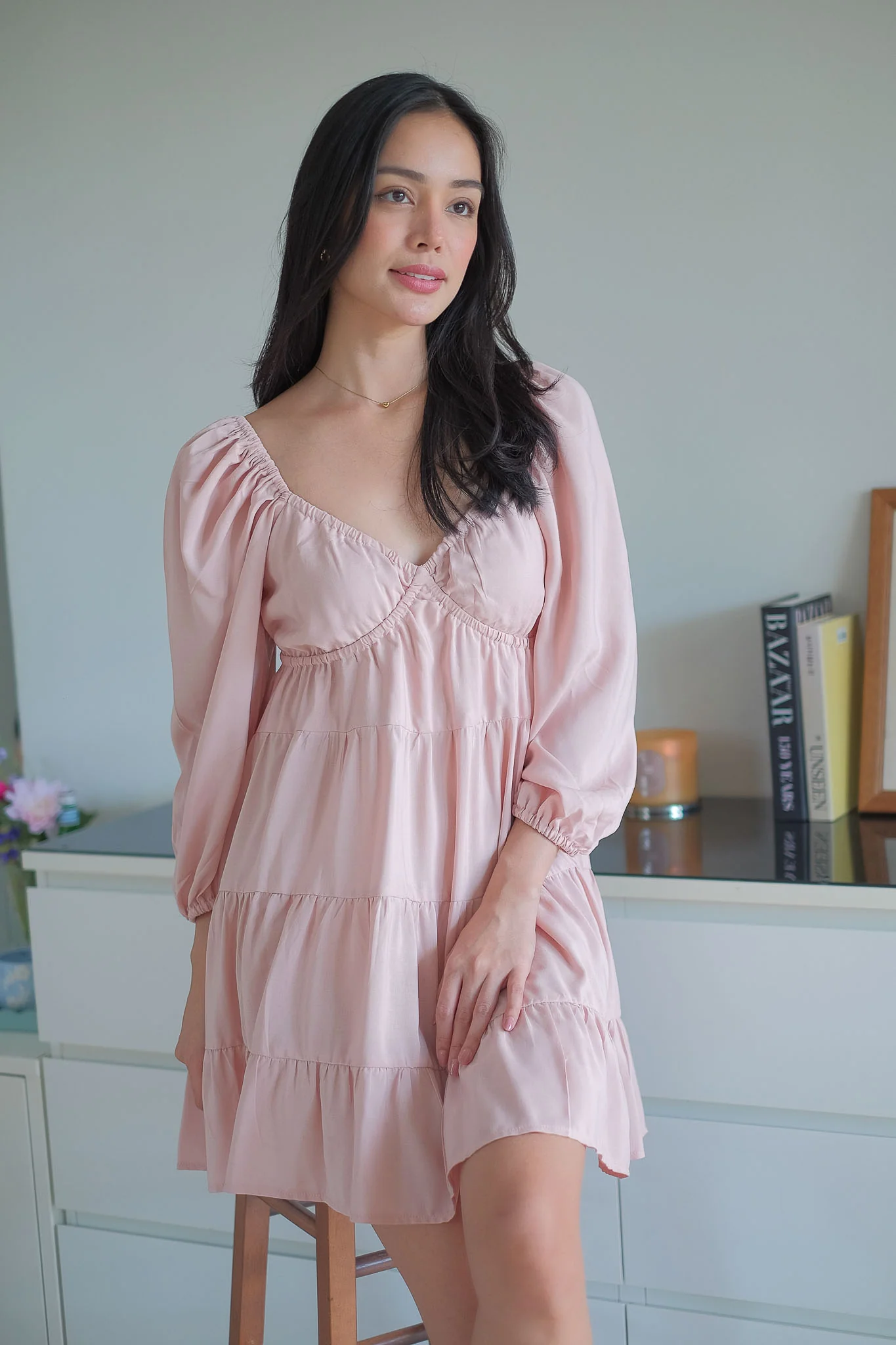 Caroline baby doll dress - blush pink - Image 5