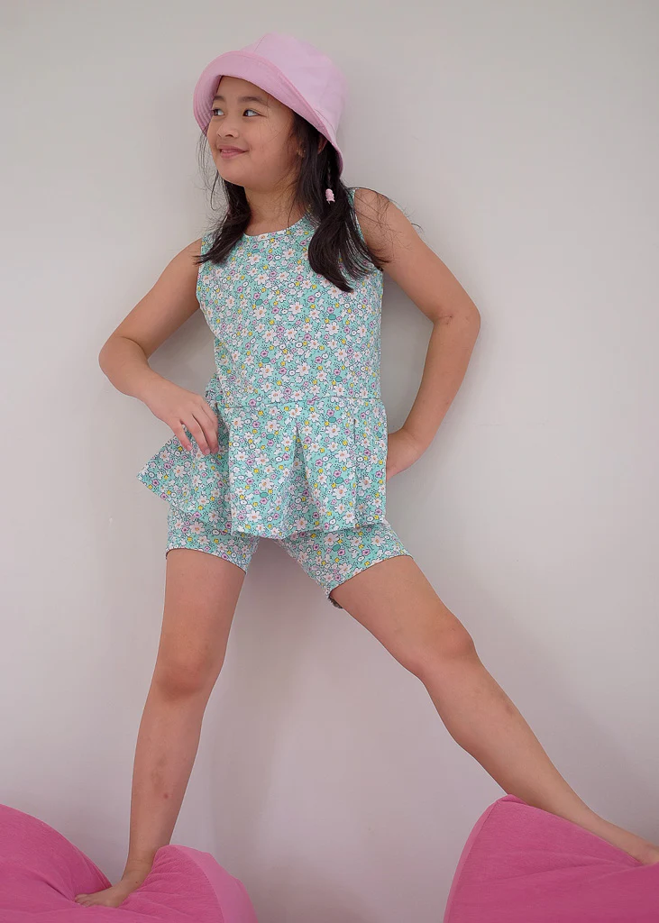 Playful Rays Set - sea green floral - Image 3