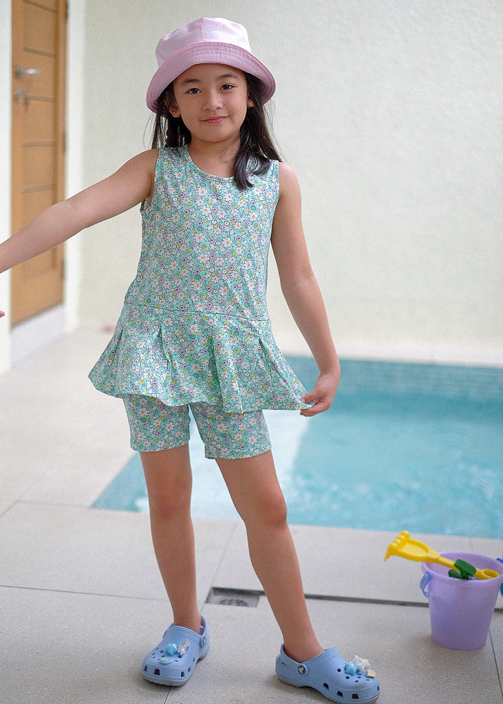 Playful Rays Set - sea green floral - Image 4