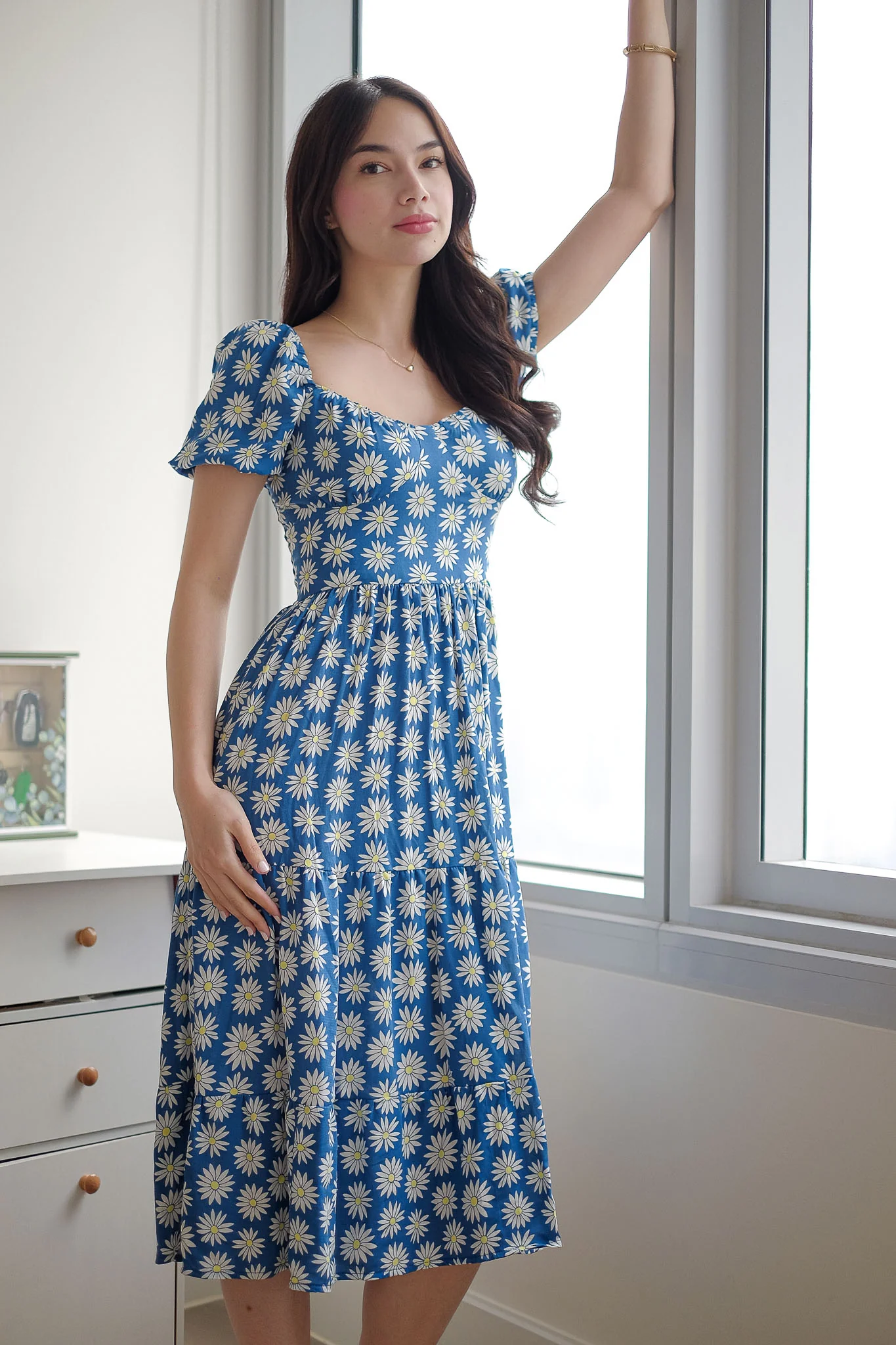Dakota Midi Dress - daisy blue
