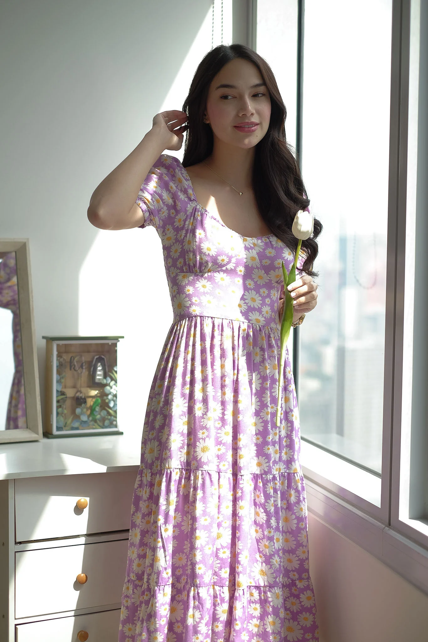 Dakota Midi Dress - lavender floral