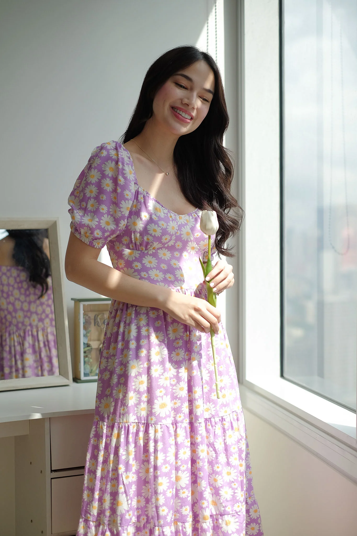 Dakota Midi Dress - lavender floral - Image 3