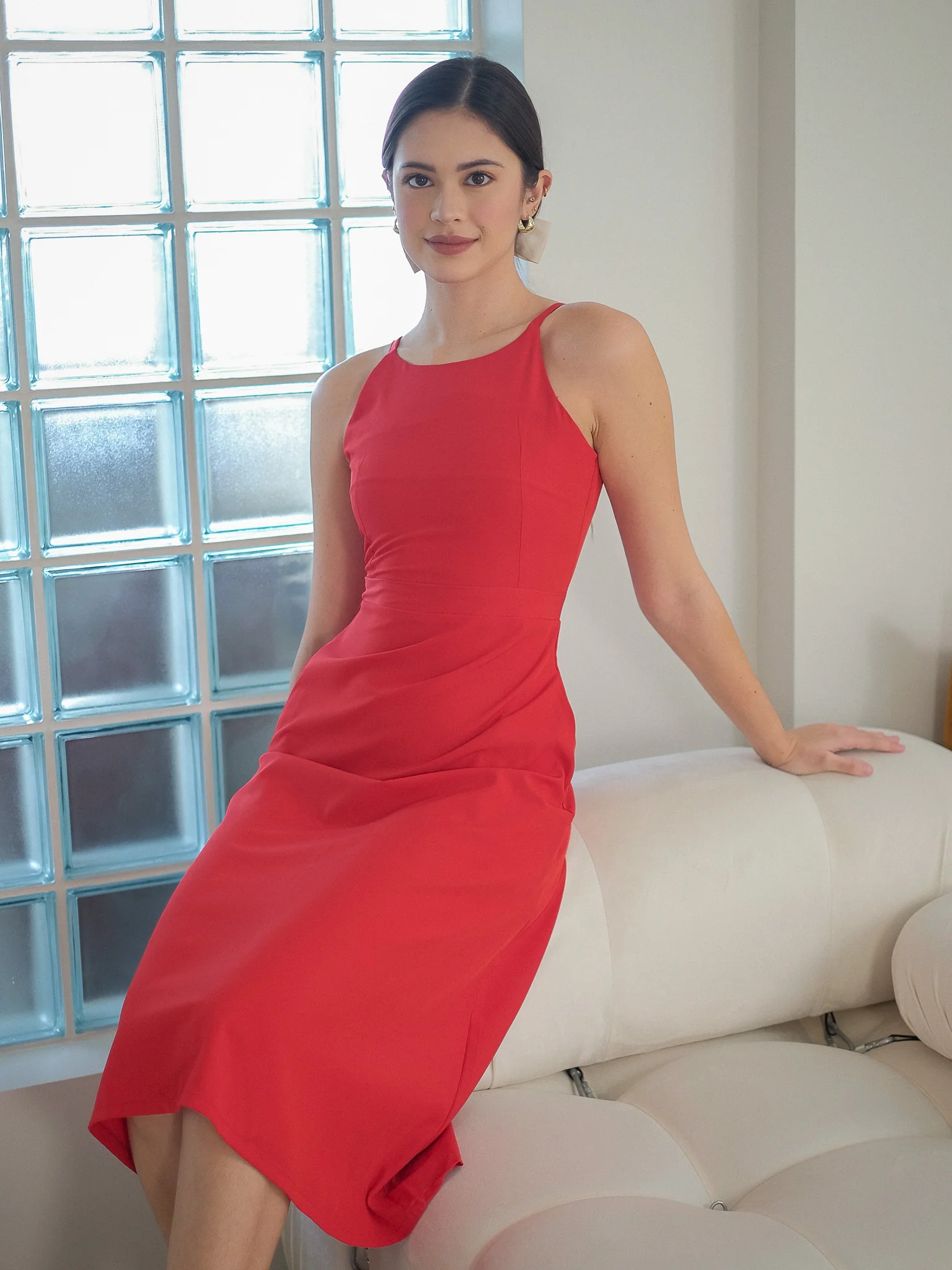 Elora Midi dress - scarlet red - Image 4