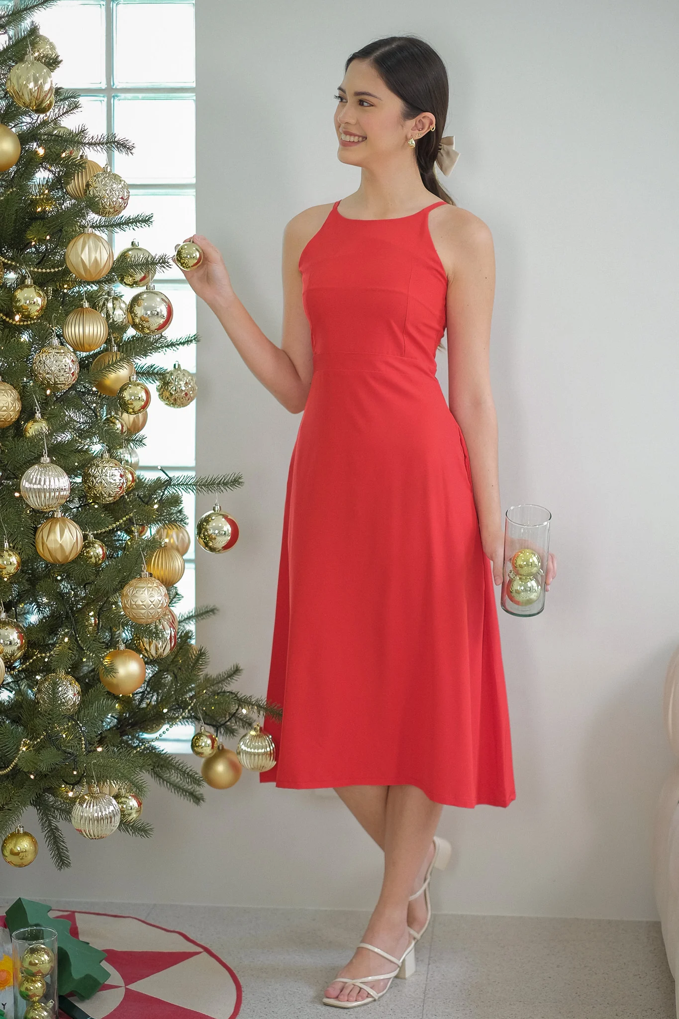 Elora Midi dress - scarlet red - Image 7