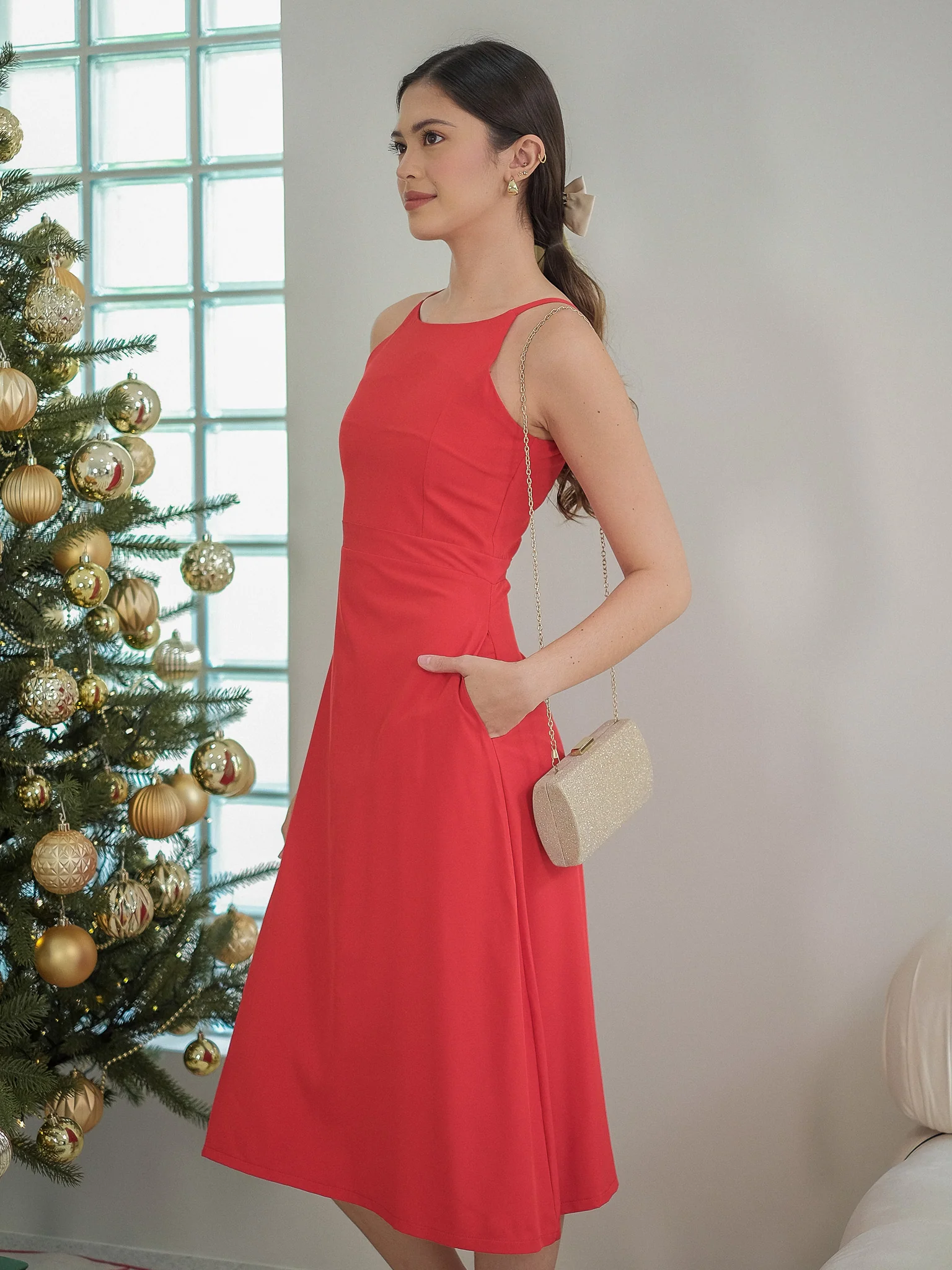 Elora Midi dress - scarlet red - Image 9
