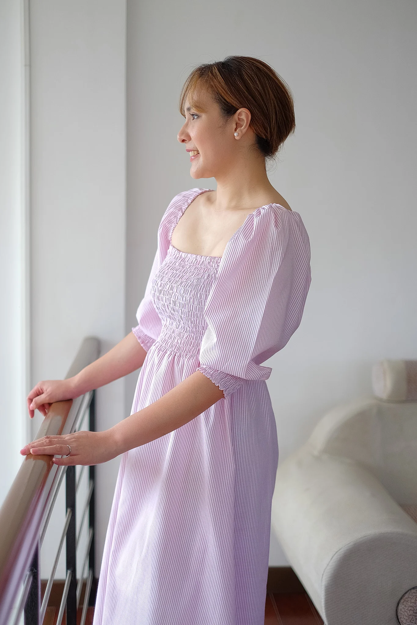 Florence Midi Dress - Classic Red stripes - Image 3