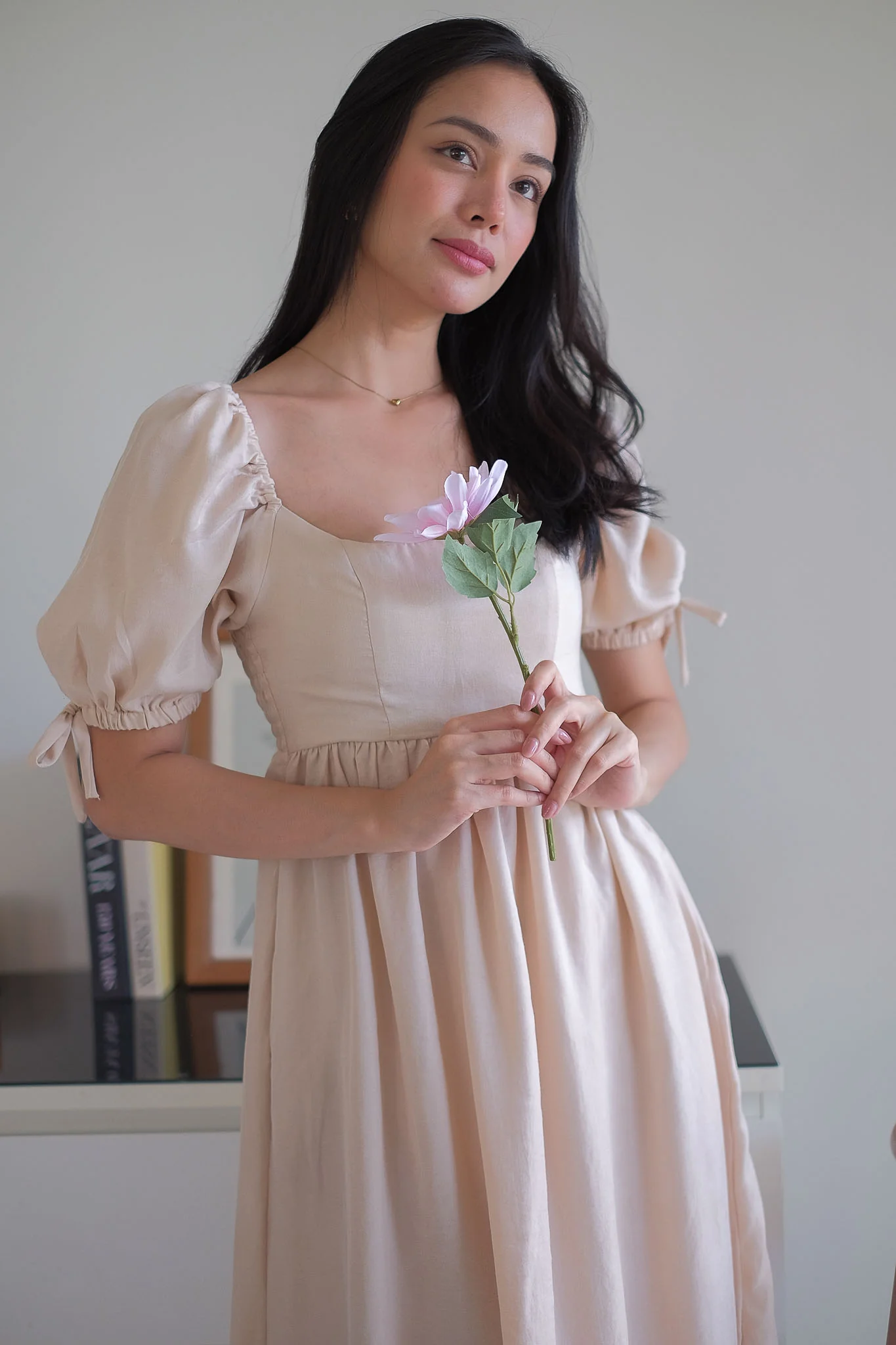Hadley midi dress - champagne beige - Image 6