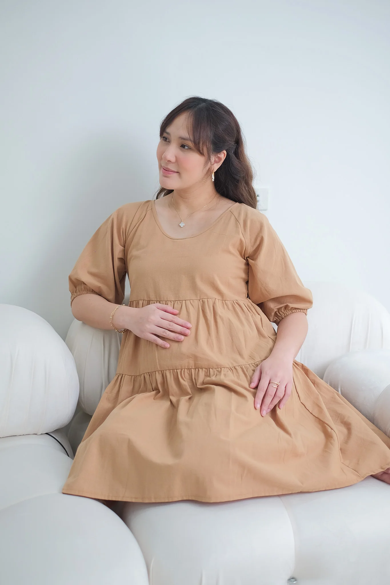 Hailey Maternity Dress - Brown - Image 3