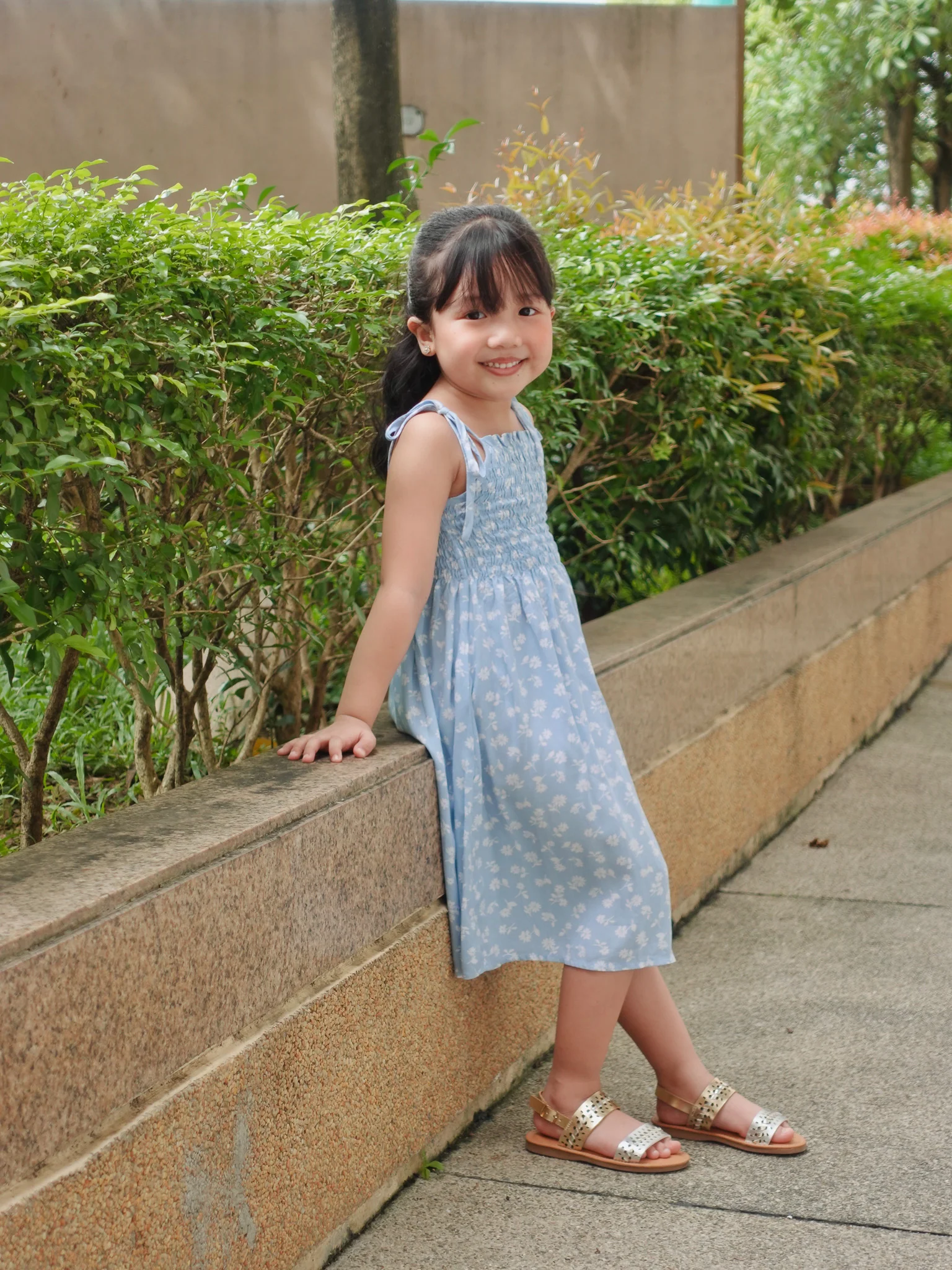 Loreen kid dress - blue floral - Image 3
