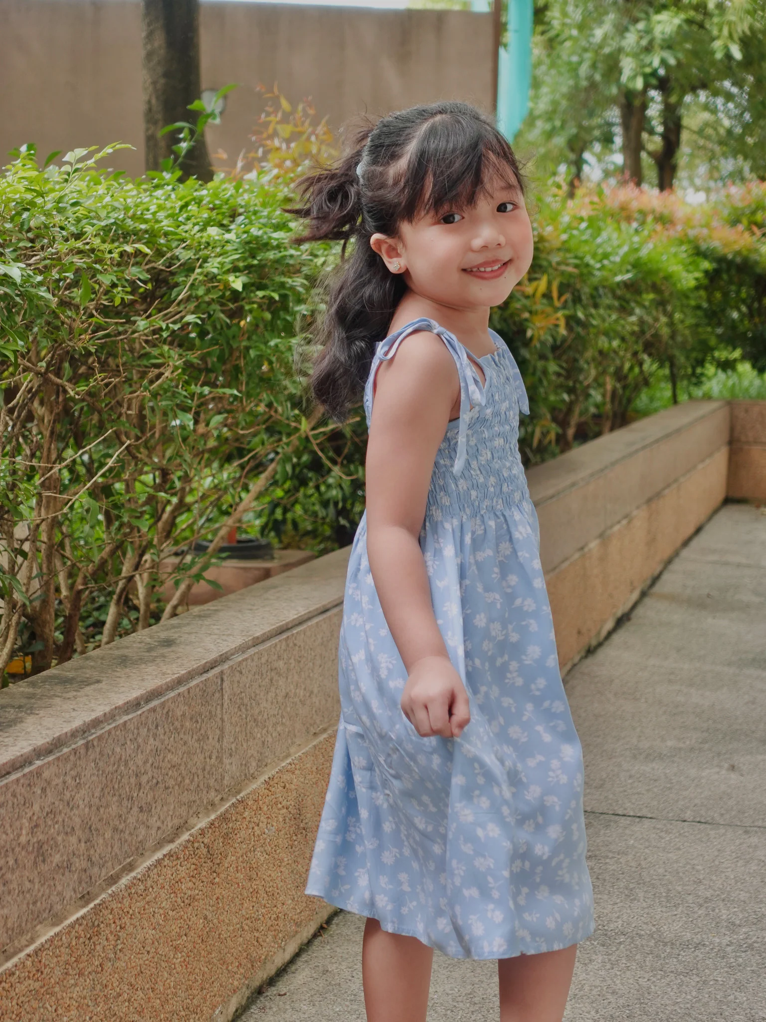 Loreen kid dress - blue floral - Image 4