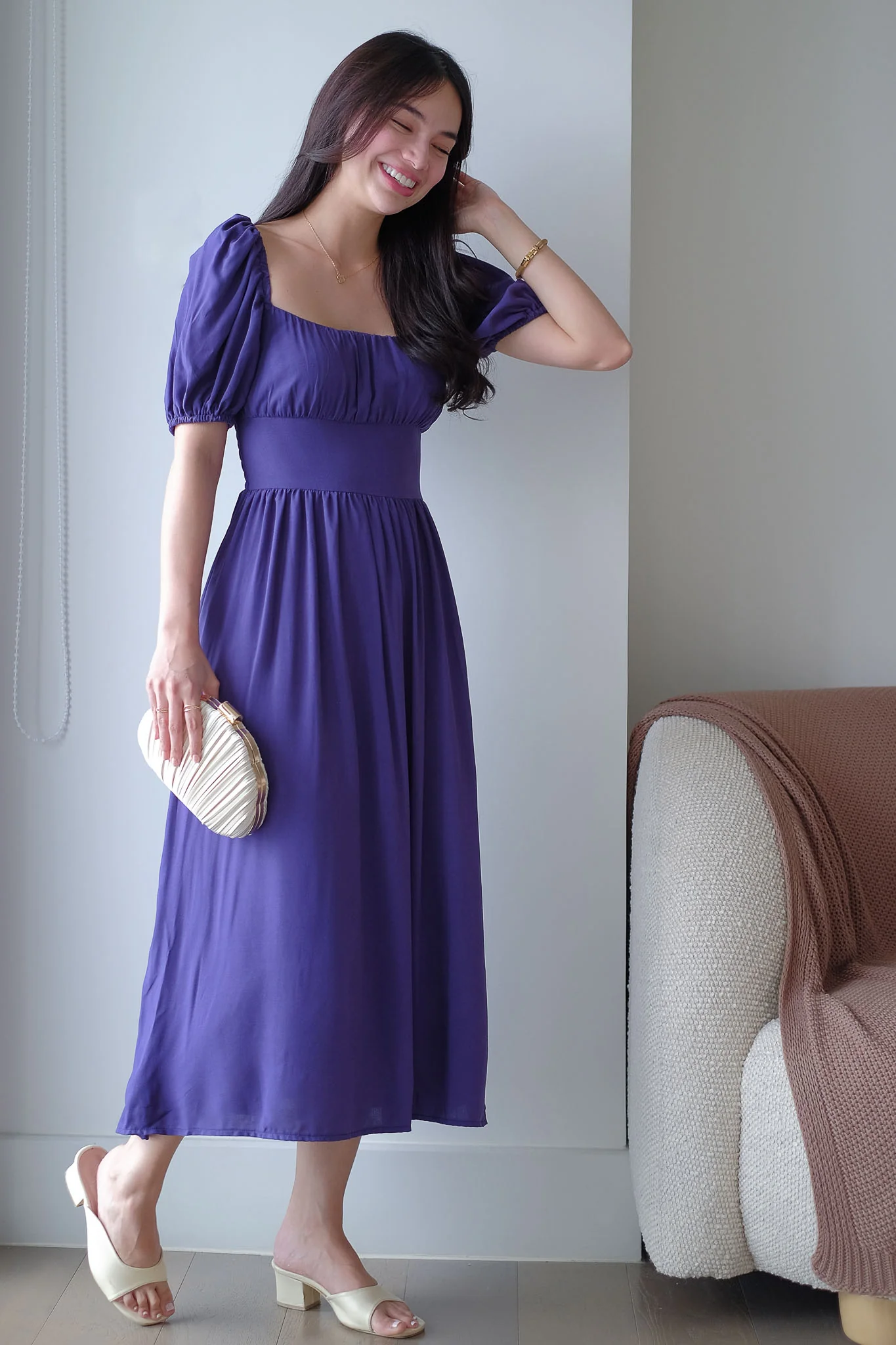 Monica Midi Dress – deep amethyst - Image 3