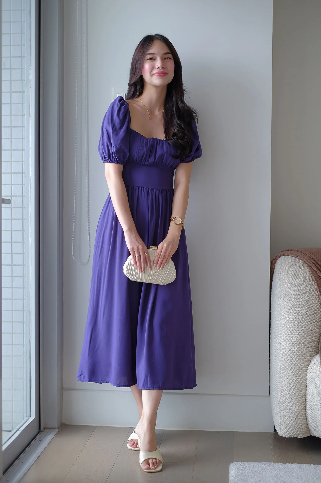 Monica Midi Dress – deep amethyst - Image 4