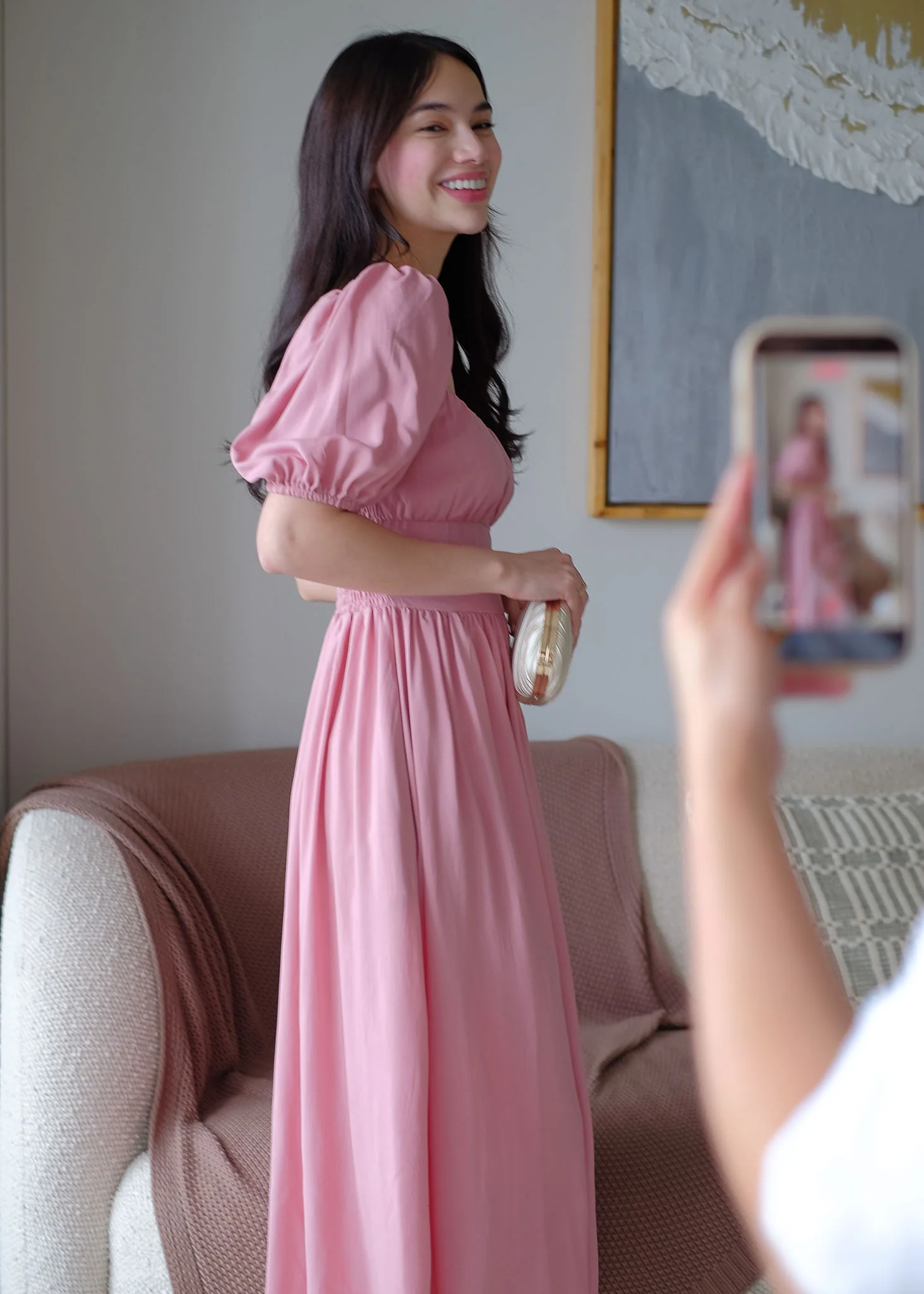 Monica Midi Dress – Dusty Rose Pink - Image 3