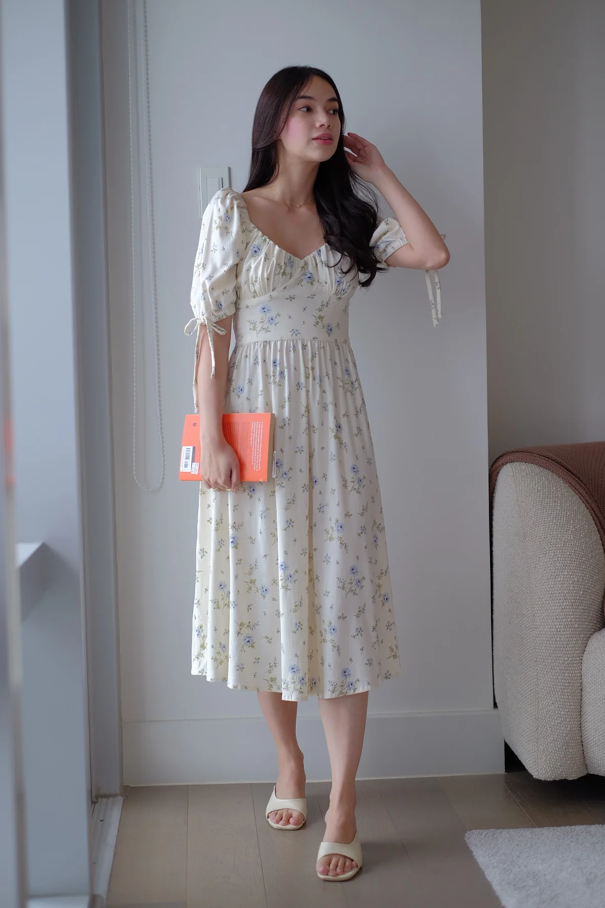 Percy midi dress - white floral