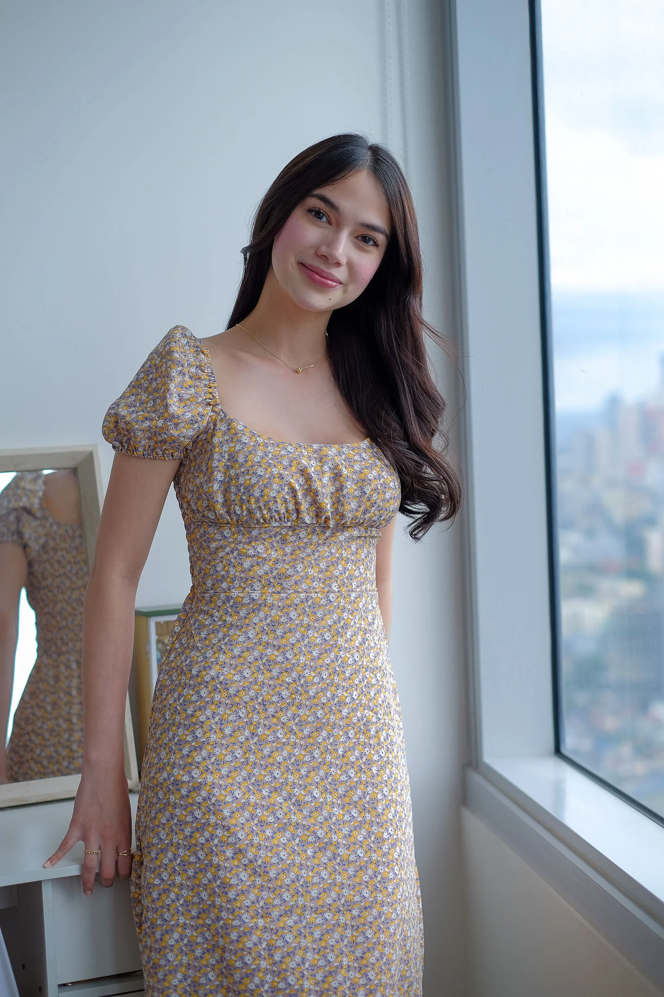 Suri Midi dress - Beige ditsy floral - Image 6