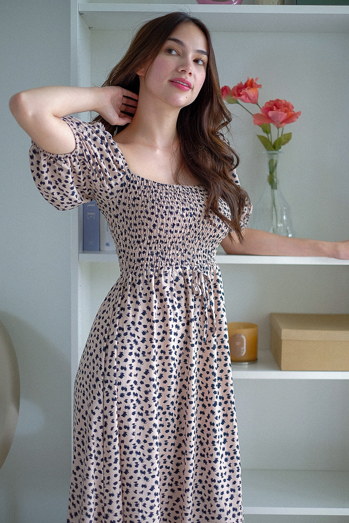 Sylvie Maxi dress - Camel spot print - Image 3