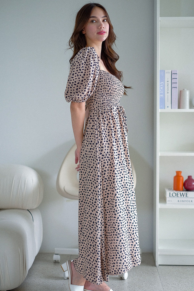 Sylvie Maxi dress - Camel spot print - Image 7