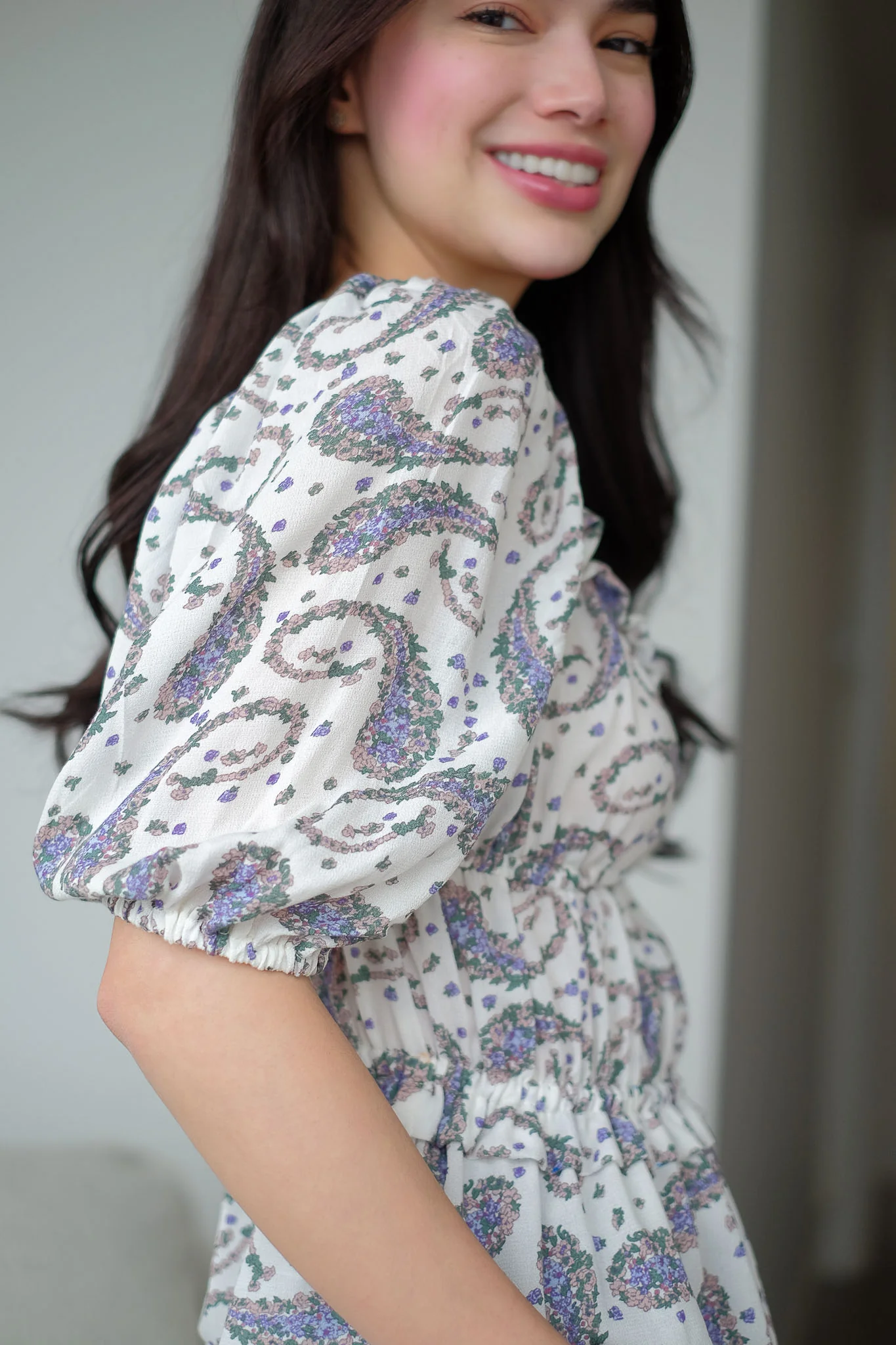 Tancy top - off white paisley floral - Image 4