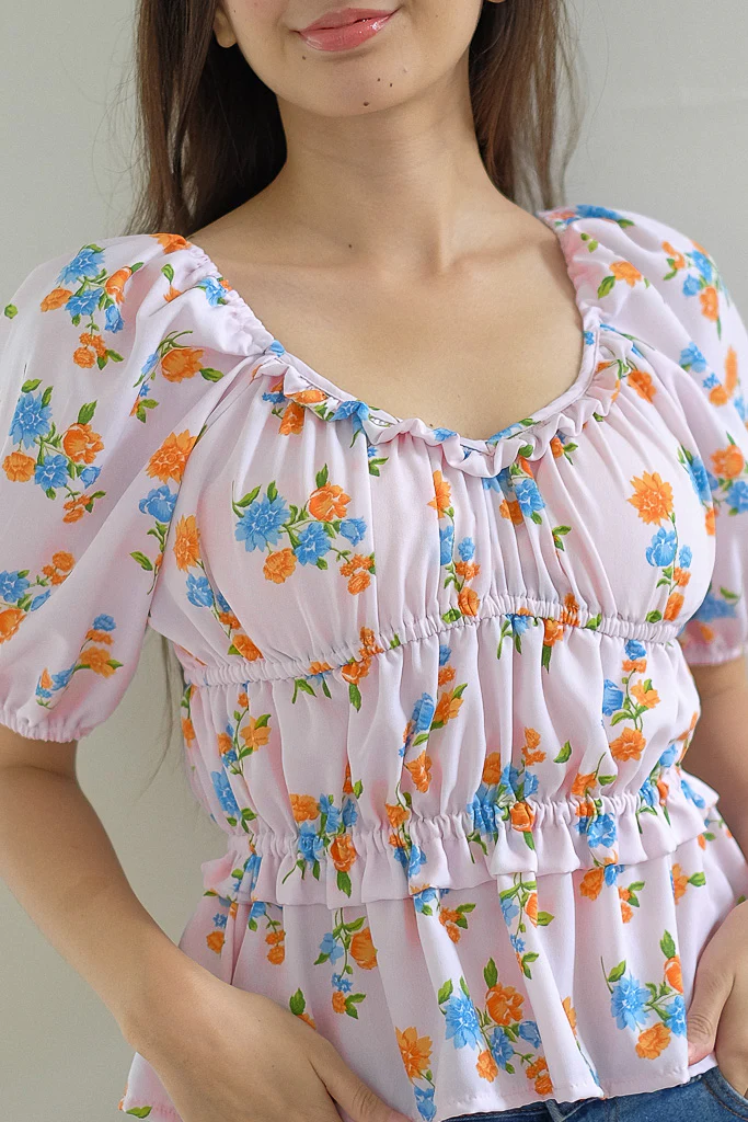 Tancy top - pastel lilac floral - Image 3
