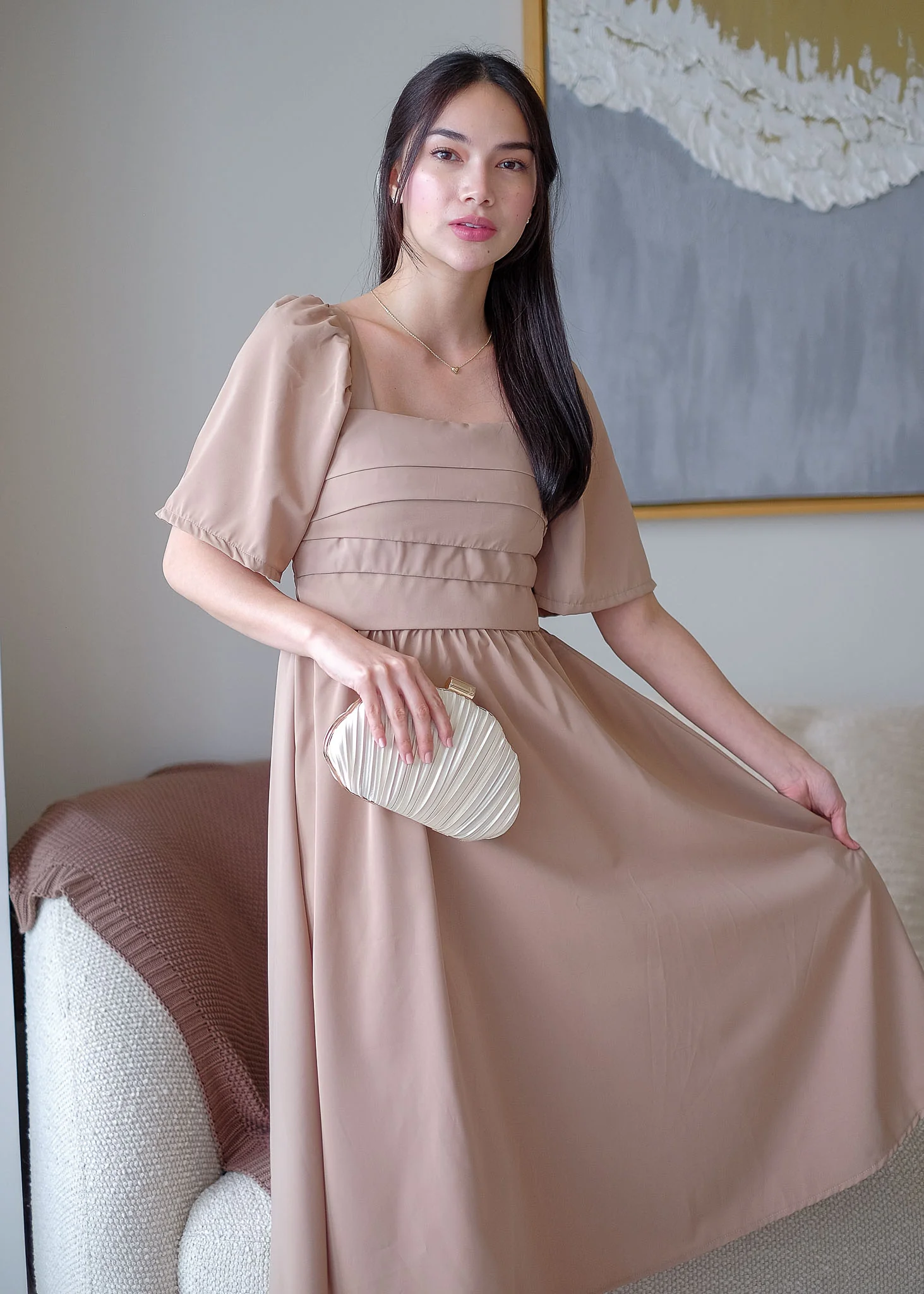The Dani midi dress - nude beige - Image 3