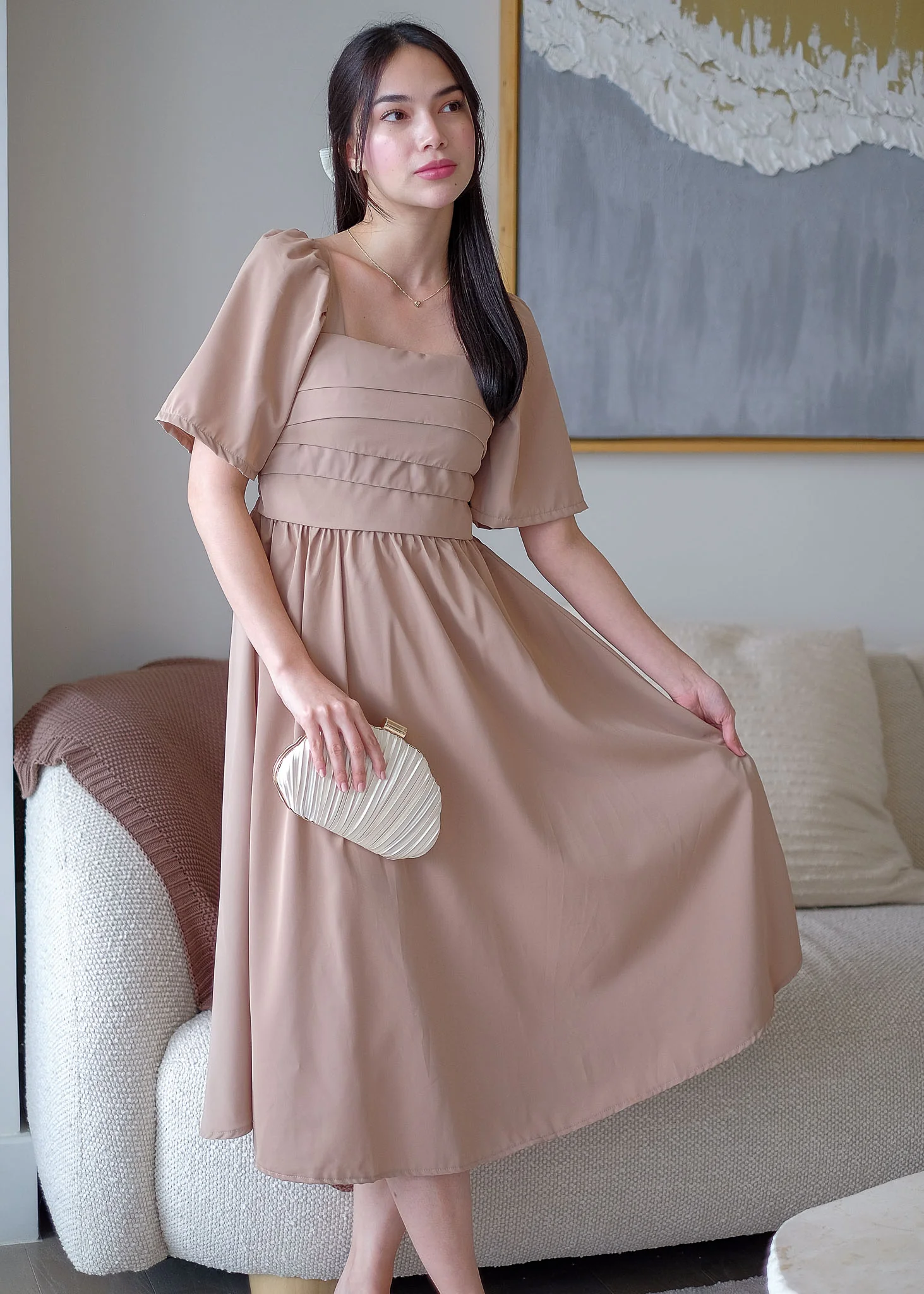 The Dani midi dress - nude beige - Image 4