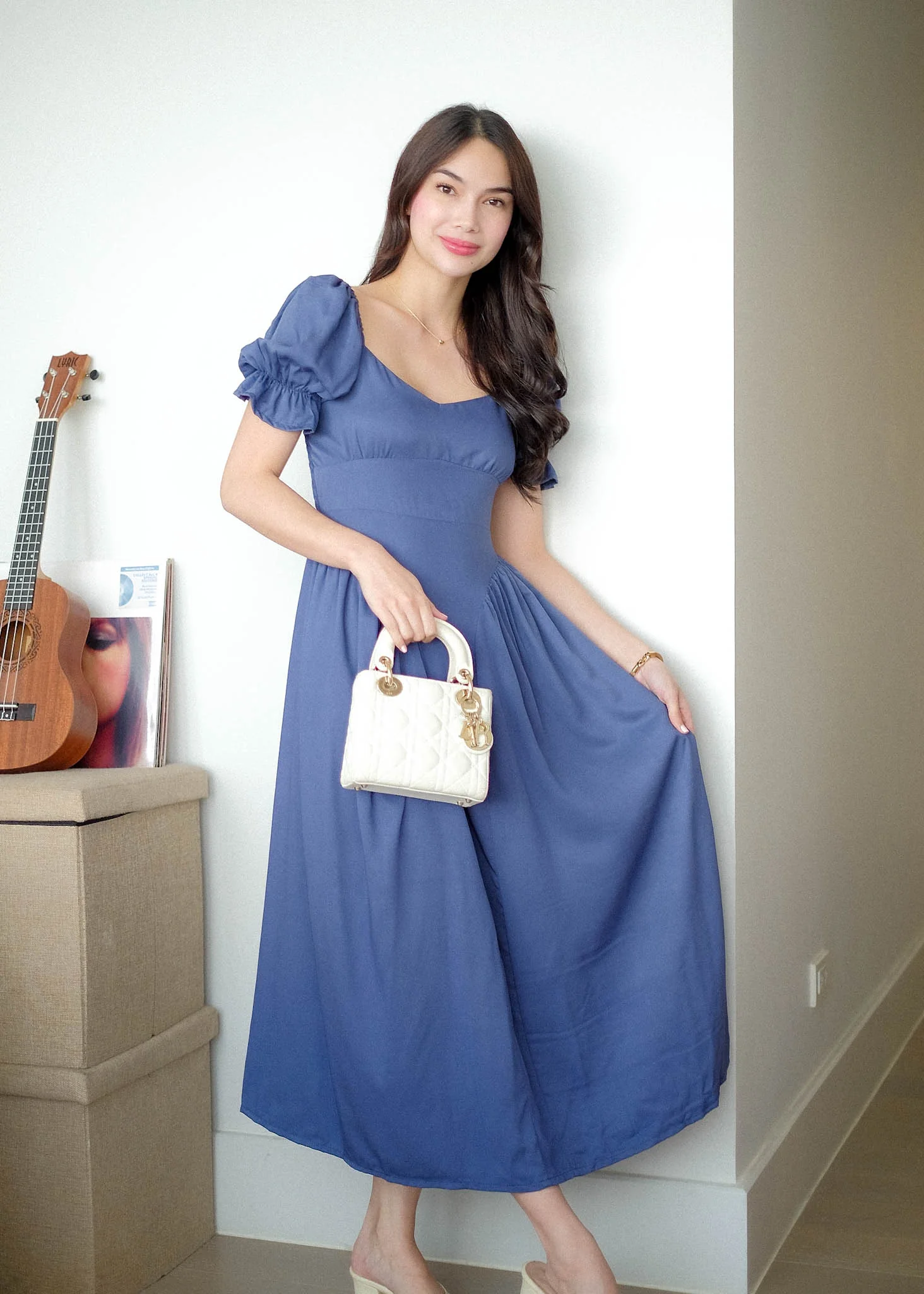 The Emma Midi dress - muted steel blue - Image 3