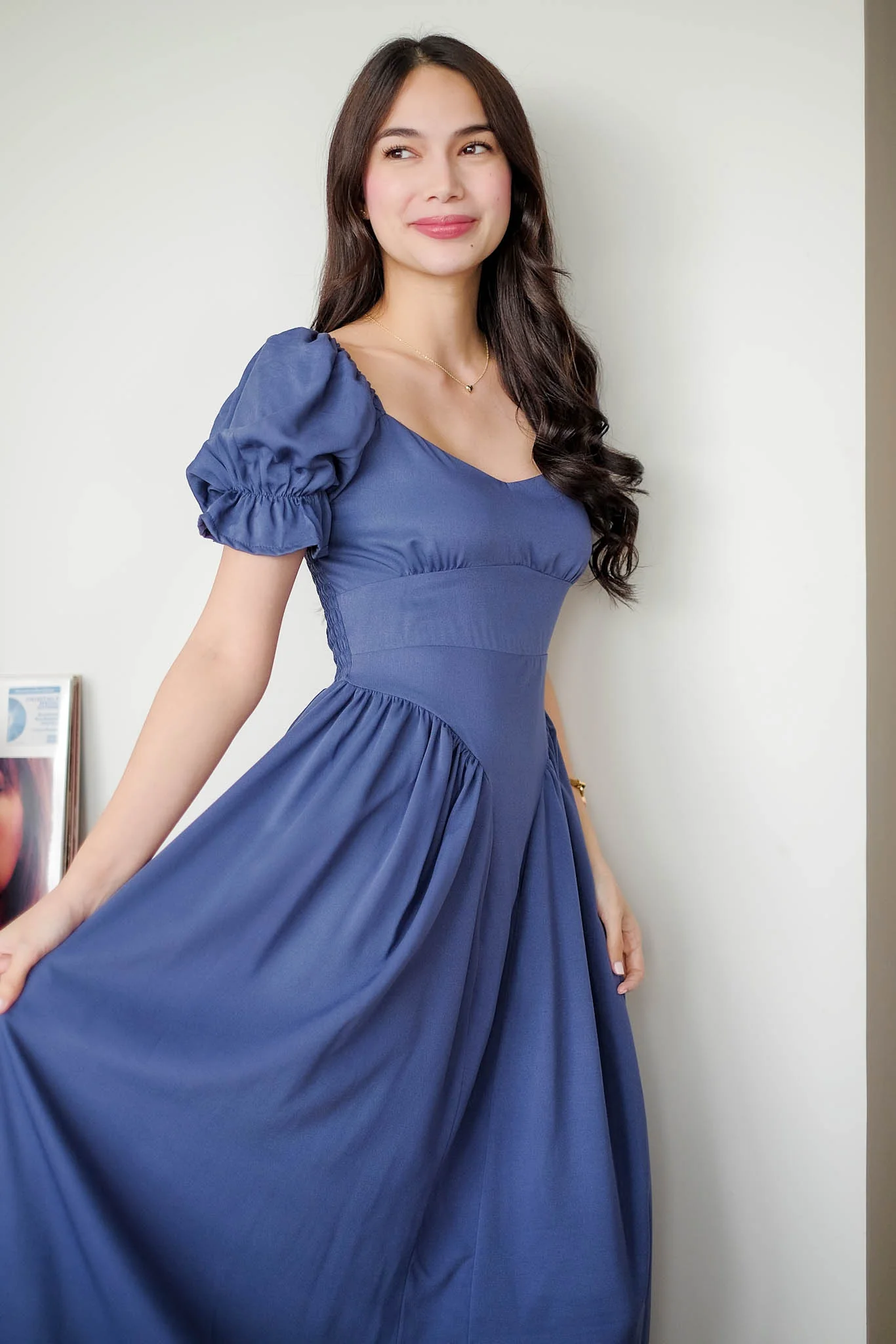 The Emma Midi dress - muted steel blue - Image 4