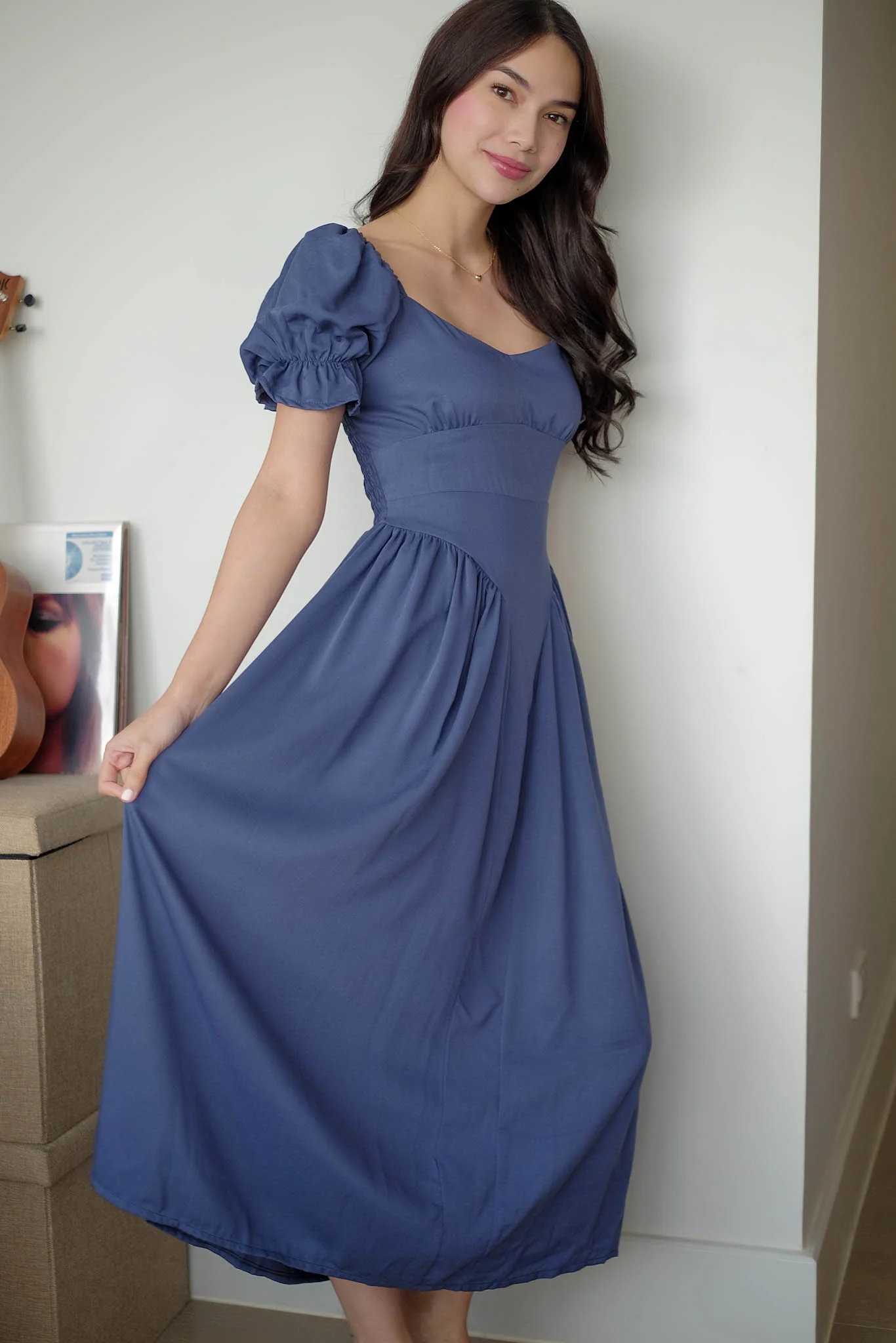 The Emma Midi dress - muted steel blue - Image 5
