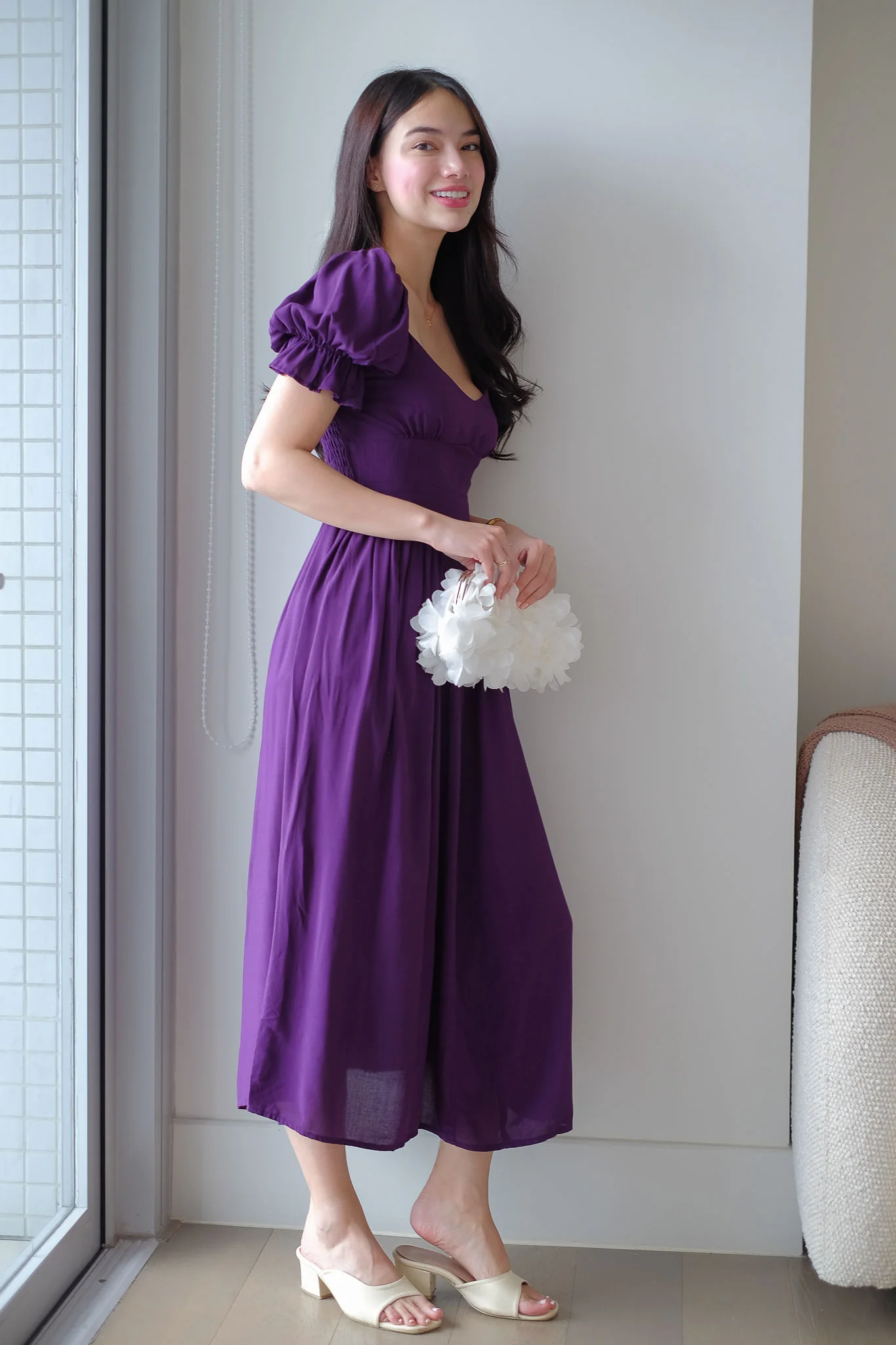 The Emma Midi dress - deep purple - Image 3