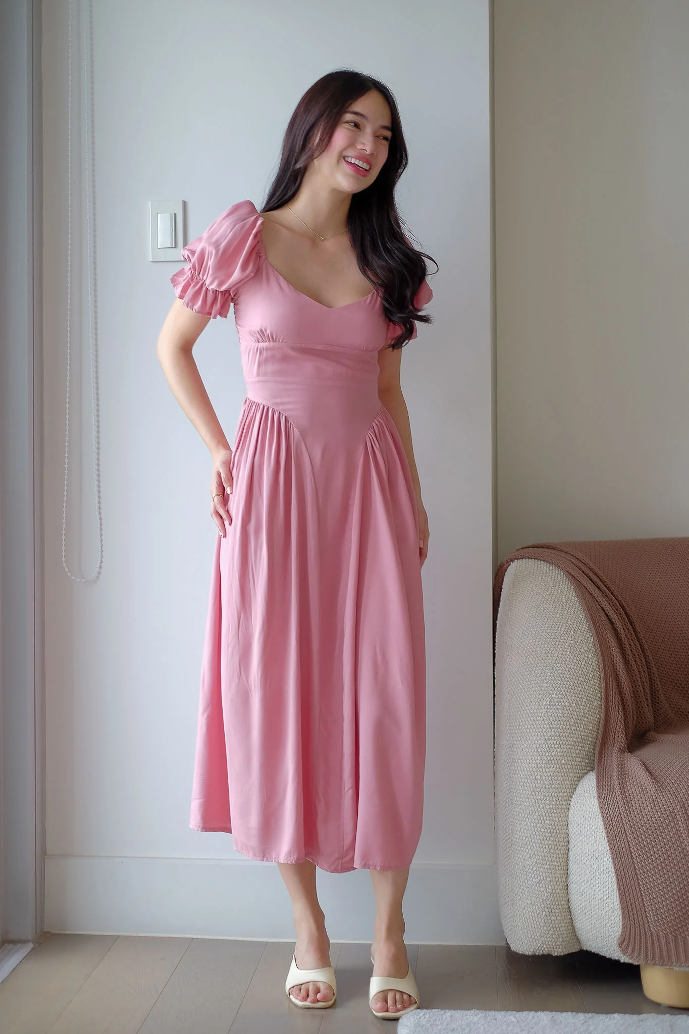 The Emma Midi dress - Rose Pink - Image 3