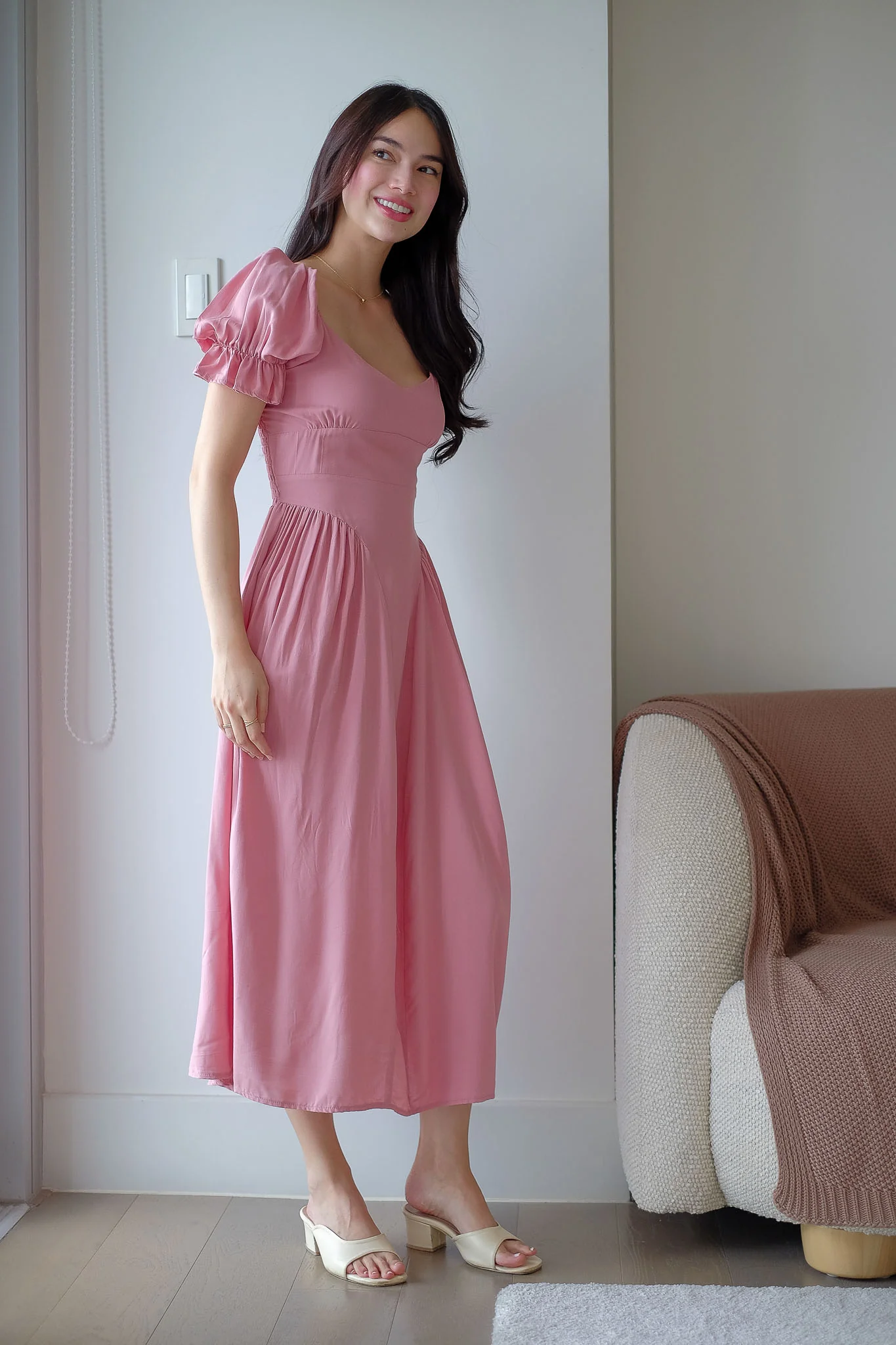 The Emma Midi dress - Rose Pink - Image 4