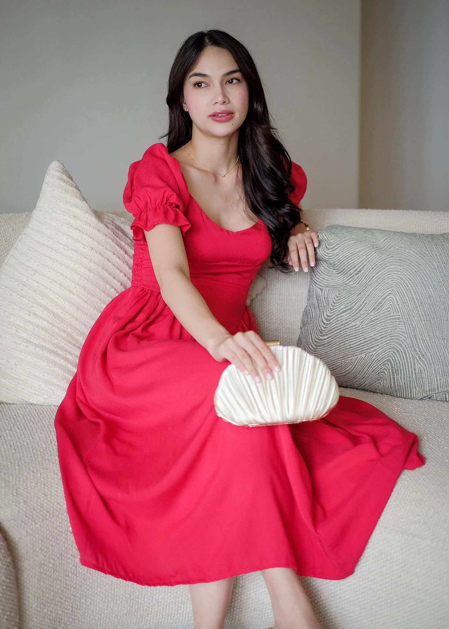 Emma Midi dress - ruby red