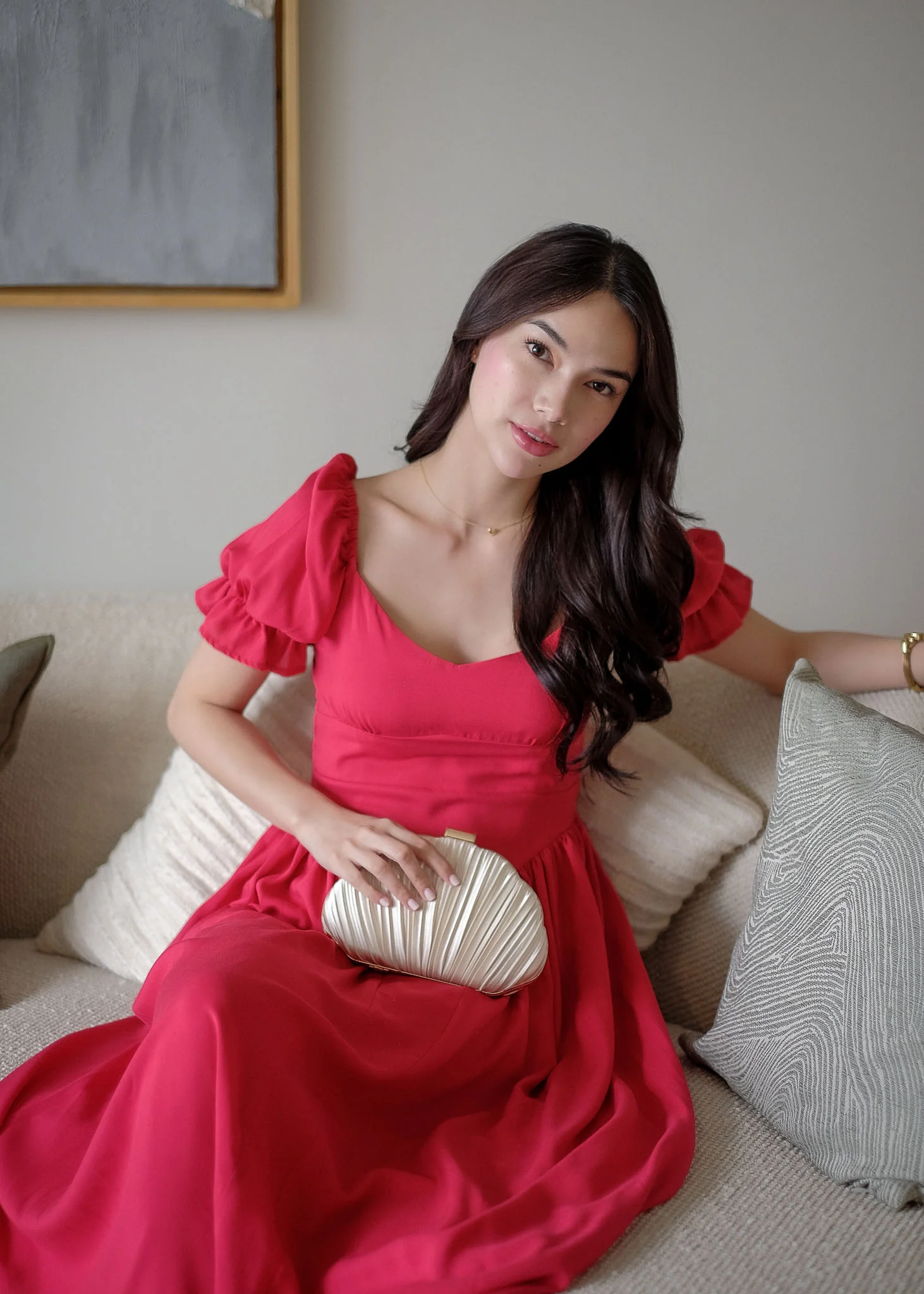Emma Midi dress - ruby red - Image 3