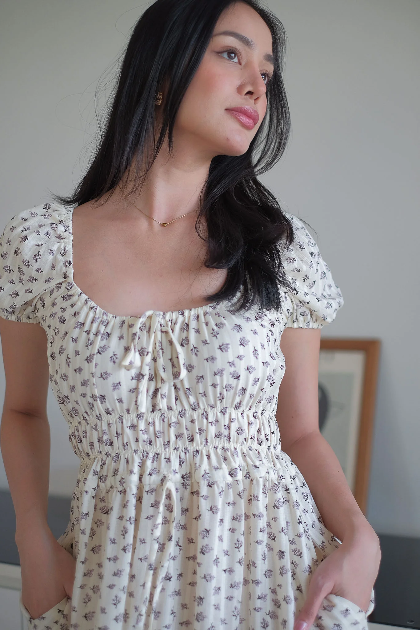 The Leilani midi dress - micro floral print - Image 4