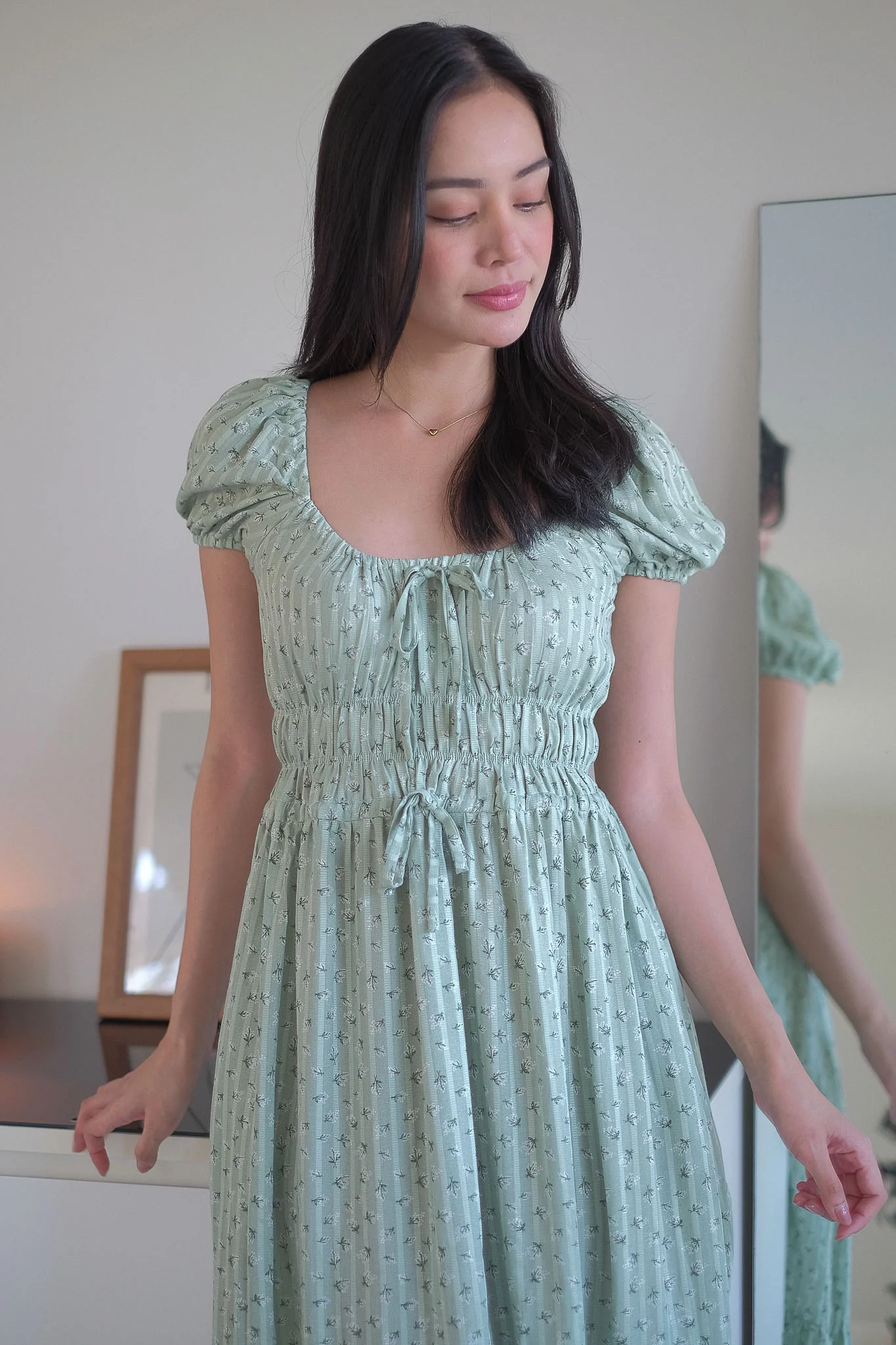 The Leilani midi dress -  sage floral - Image 3