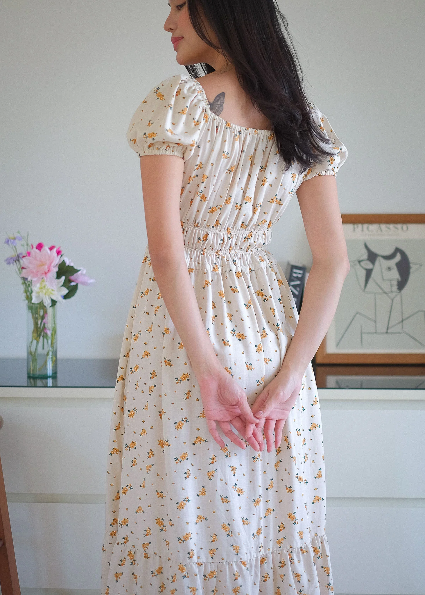 The Leilani midi dress - soft cream ditsy floral - Image 6