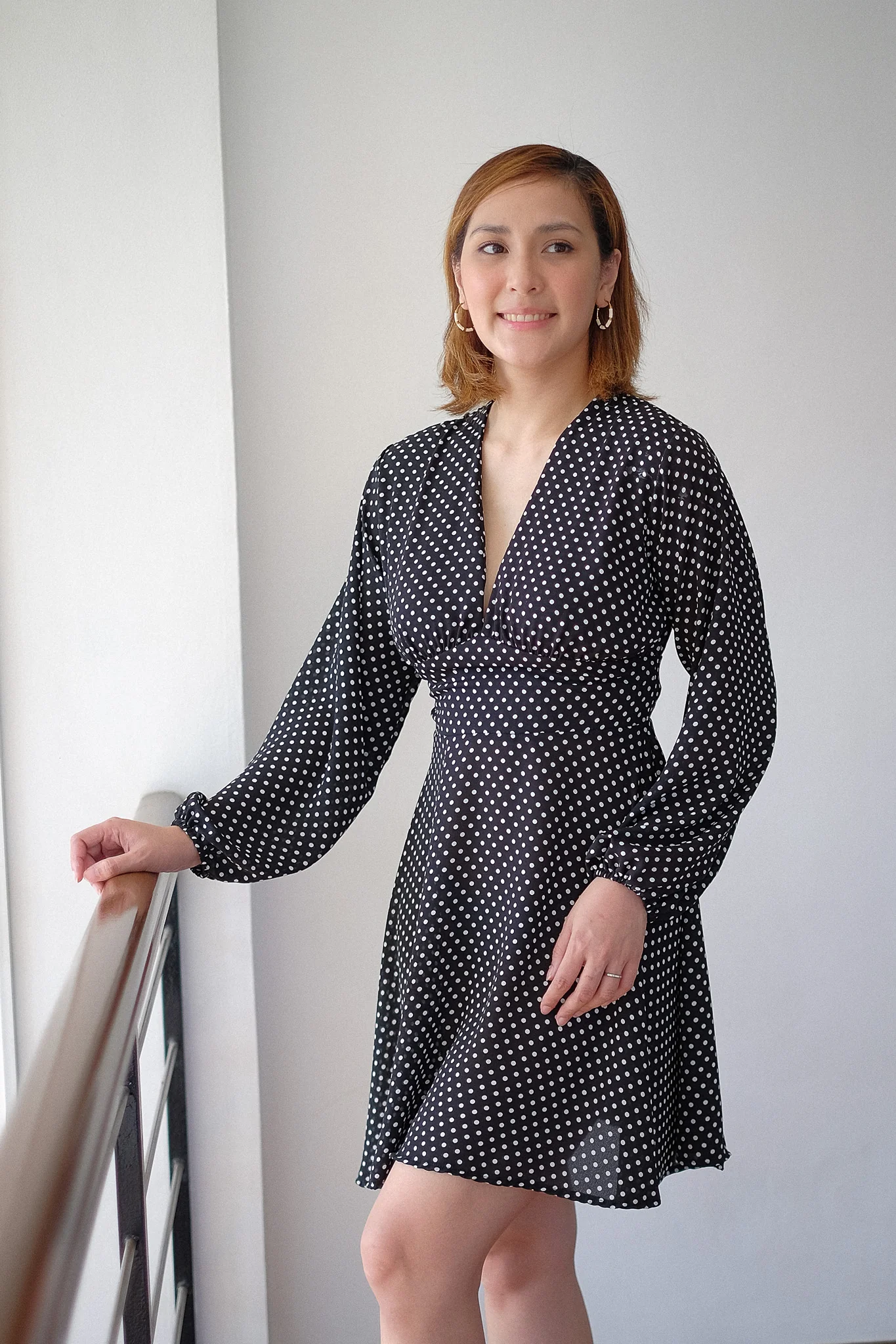 The Lyra Mini Dress - black white dotted - Image 5