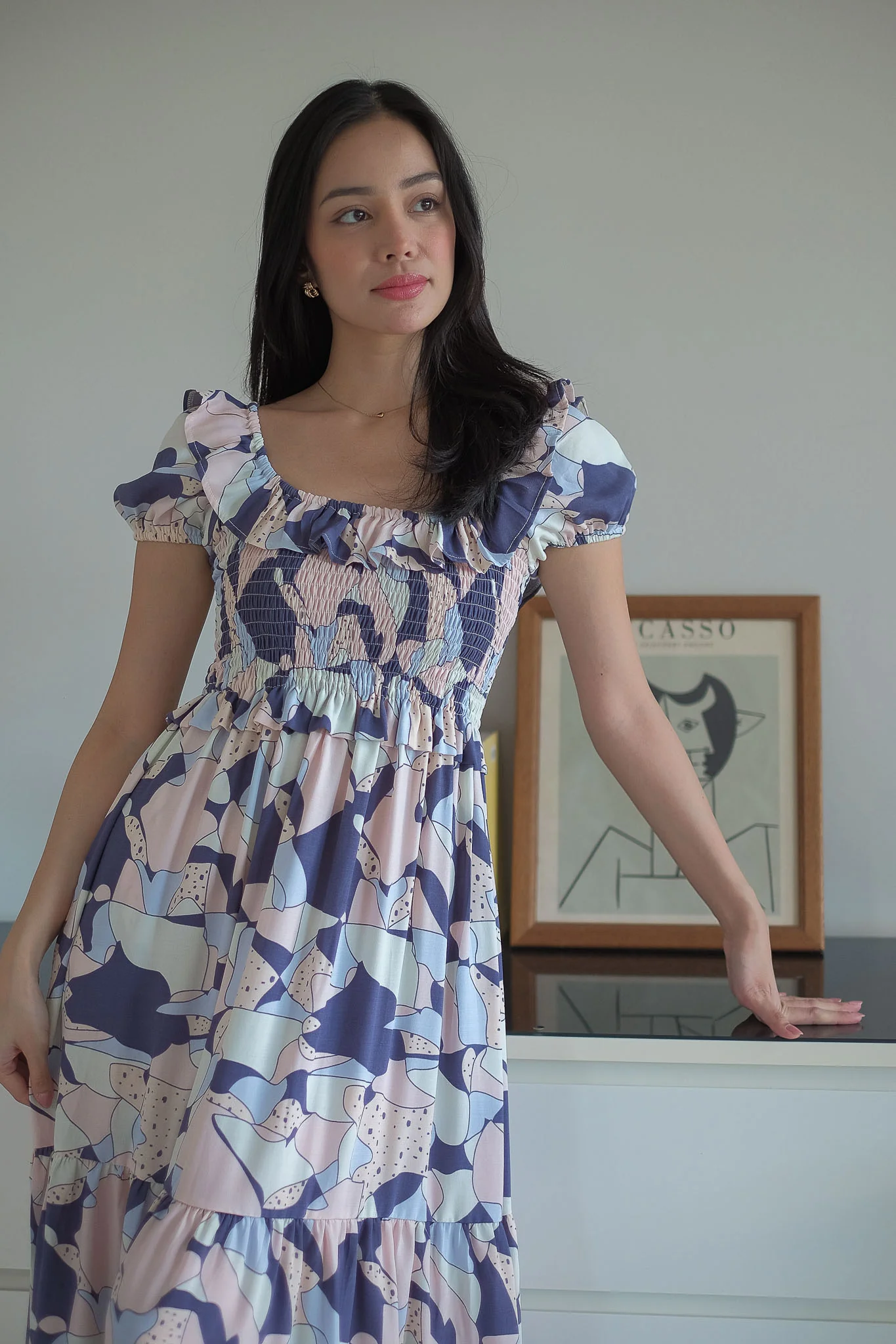 The Patricia Midi Dress – abstract floral print - Image 4