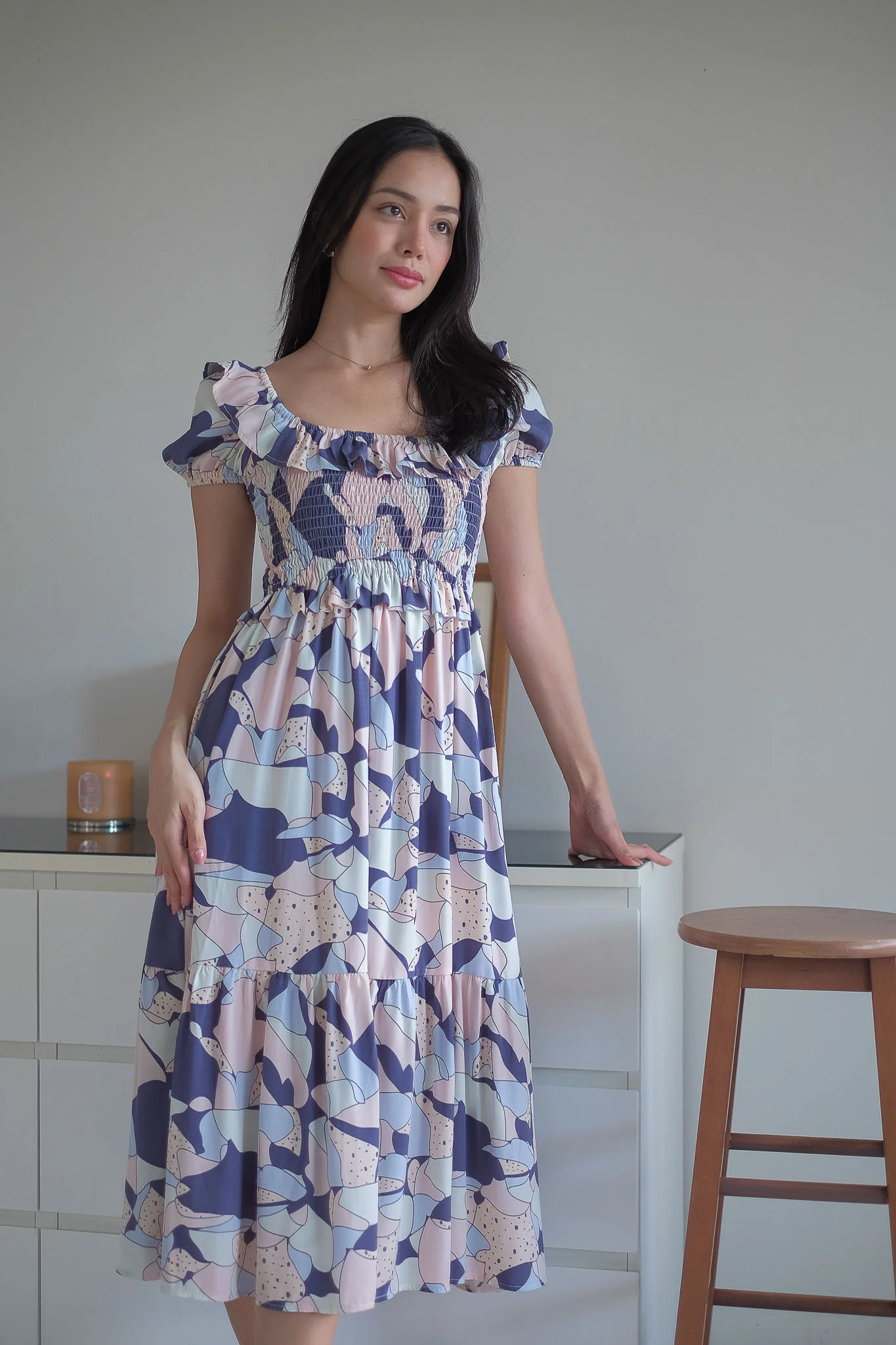 The Patricia Midi Dress – abstract floral print - Image 5