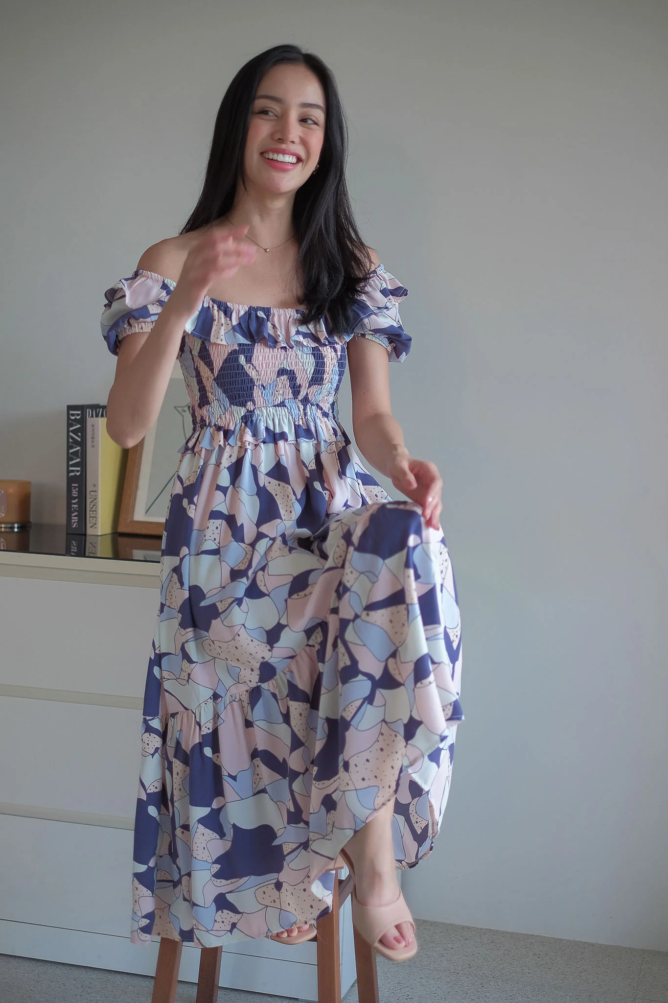The Patricia Midi Dress – abstract floral print - Image 6