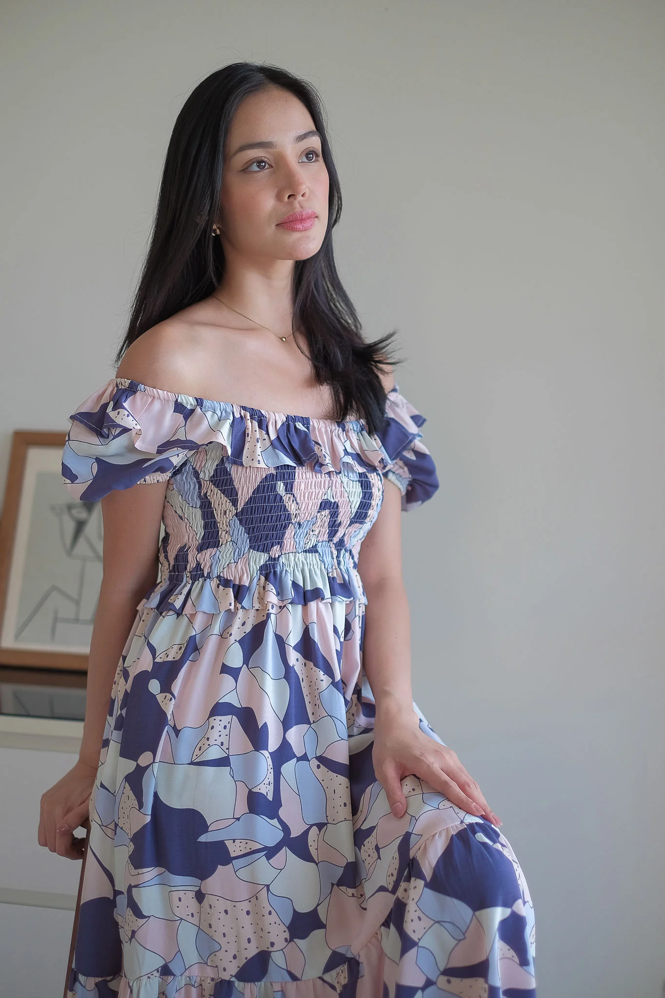 The Patricia Midi Dress – abstract floral print - Image 7
