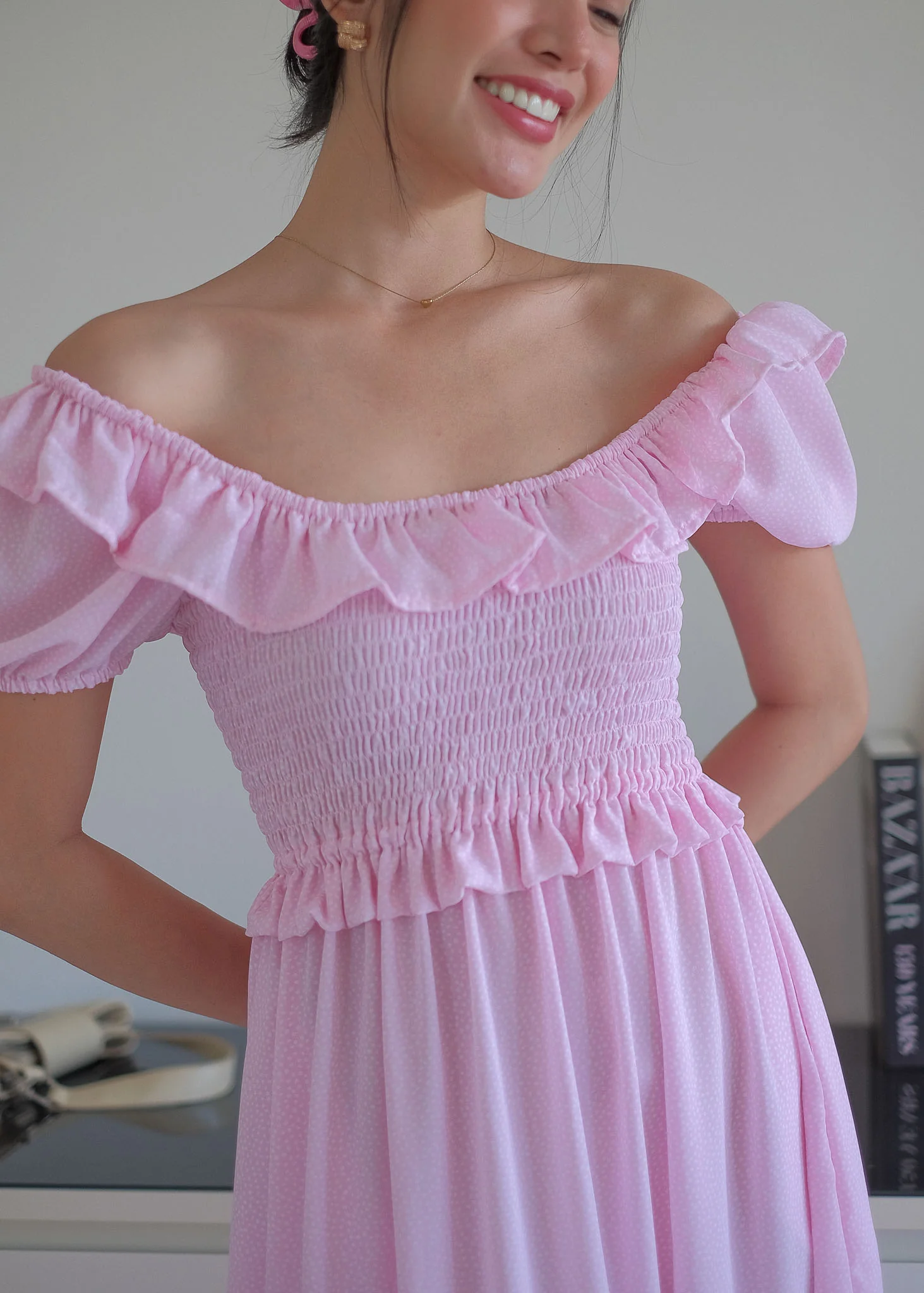 The Patricia Midi Dress – Pastel Pink - Image 2